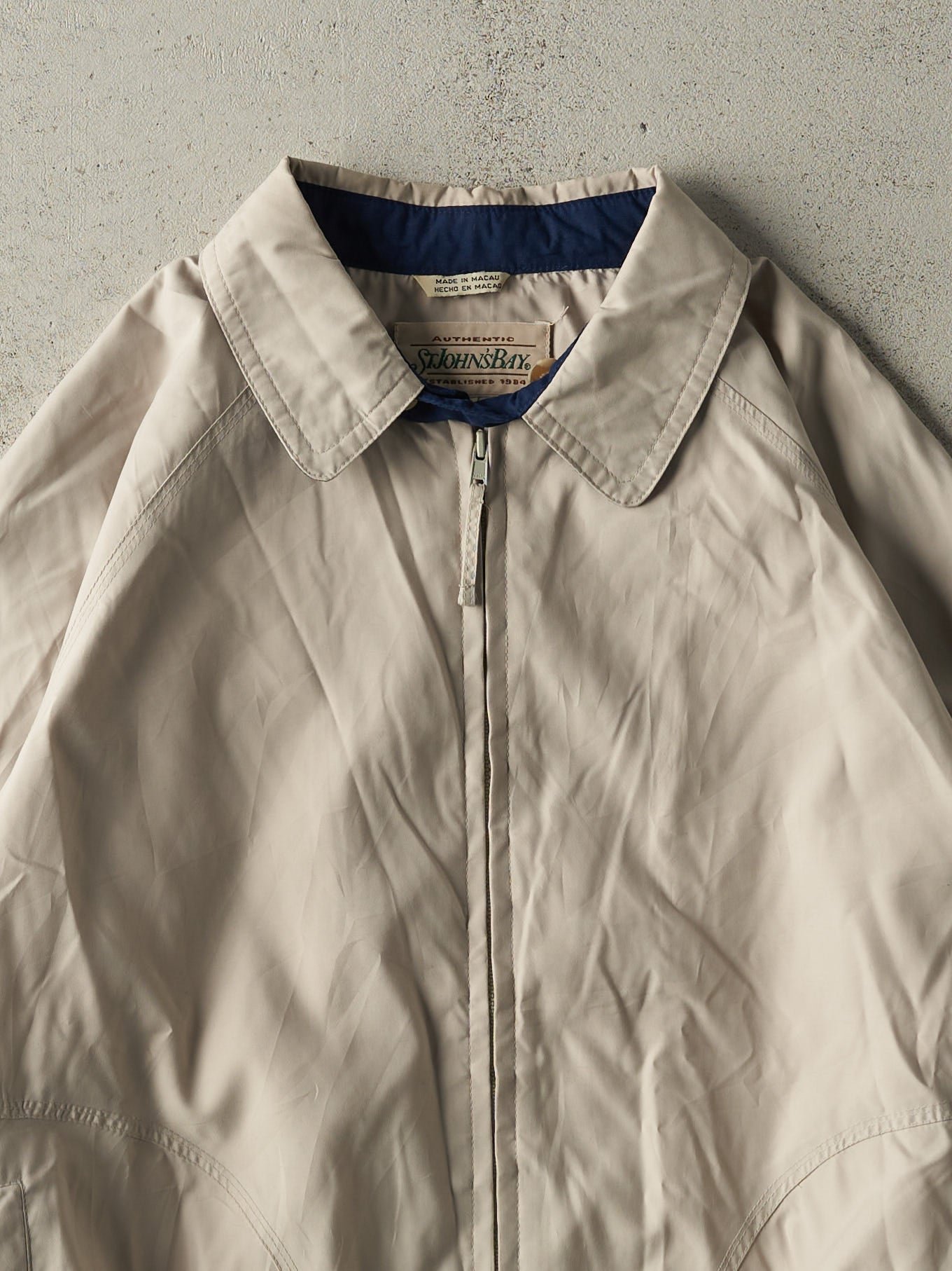 Vintage 90s Beige St Johns Bay Harrington Jacket (L)
