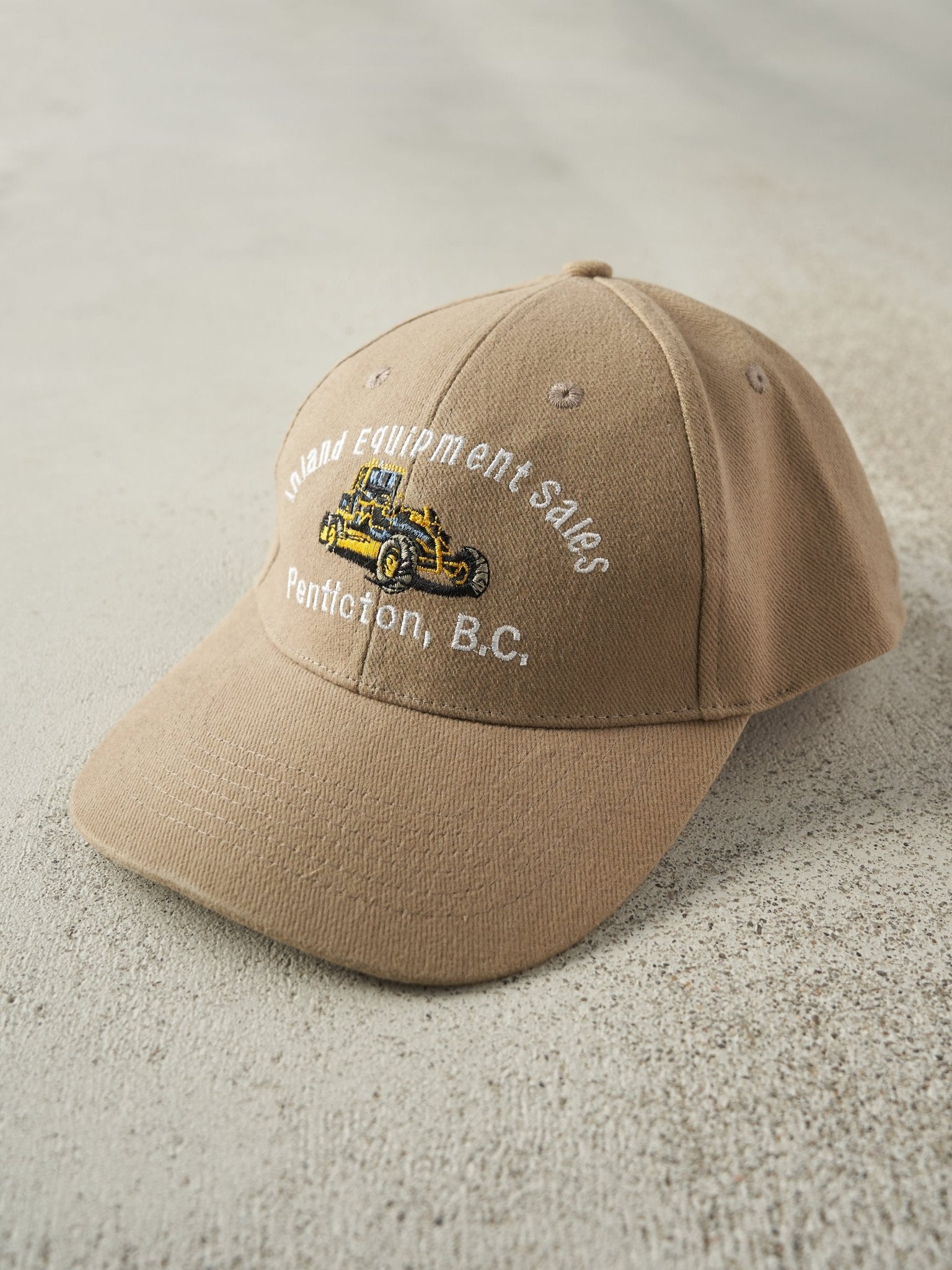 Vintage 90s Beige Inland Equipment Sales Embroidered Strapback Hat