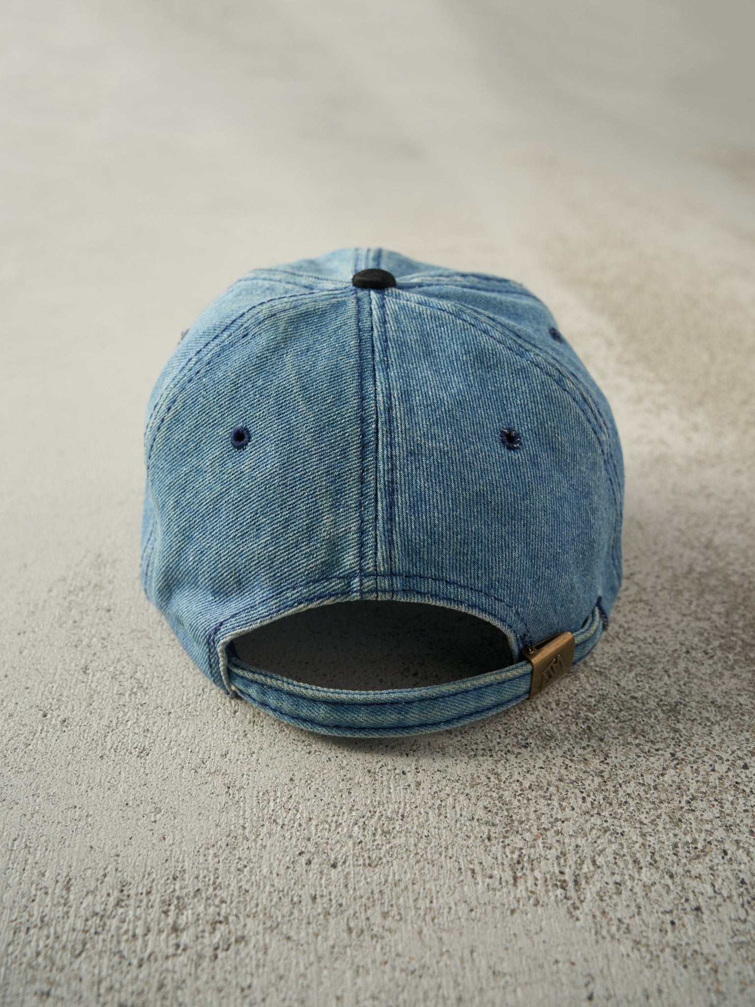Vintage 90s Denim & Black Embroidered Schnell & Barrie Strapback