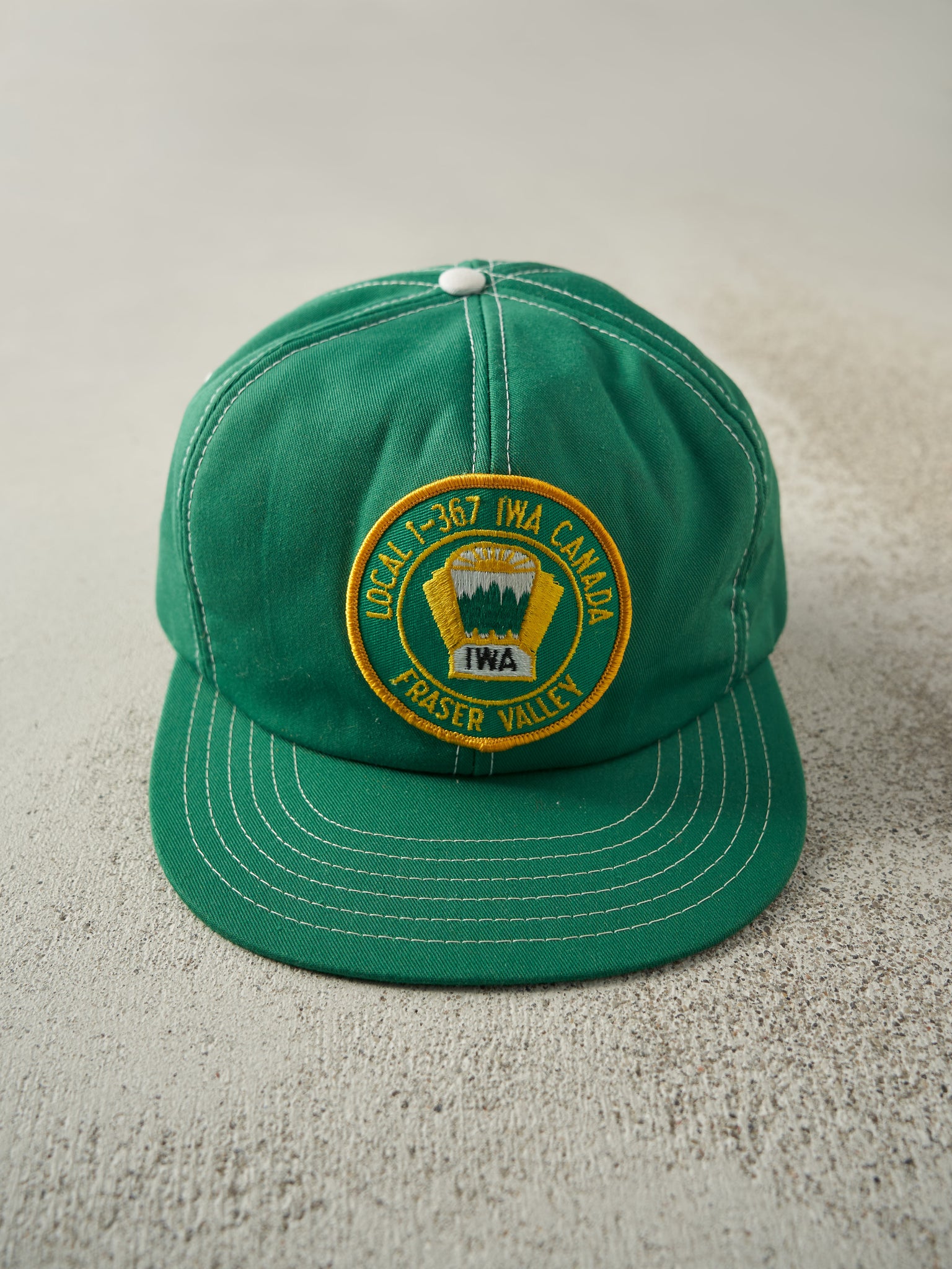 Vintage 80s Green Fraser Valley Union Foam Snapback Hat