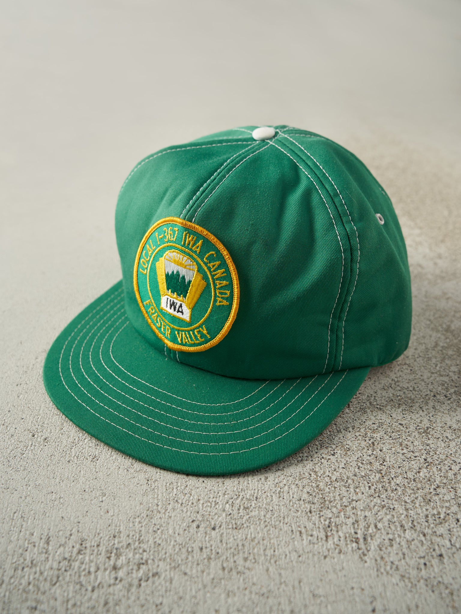 Vintage 80s Green Fraser Valley Union Foam Snapback Hat