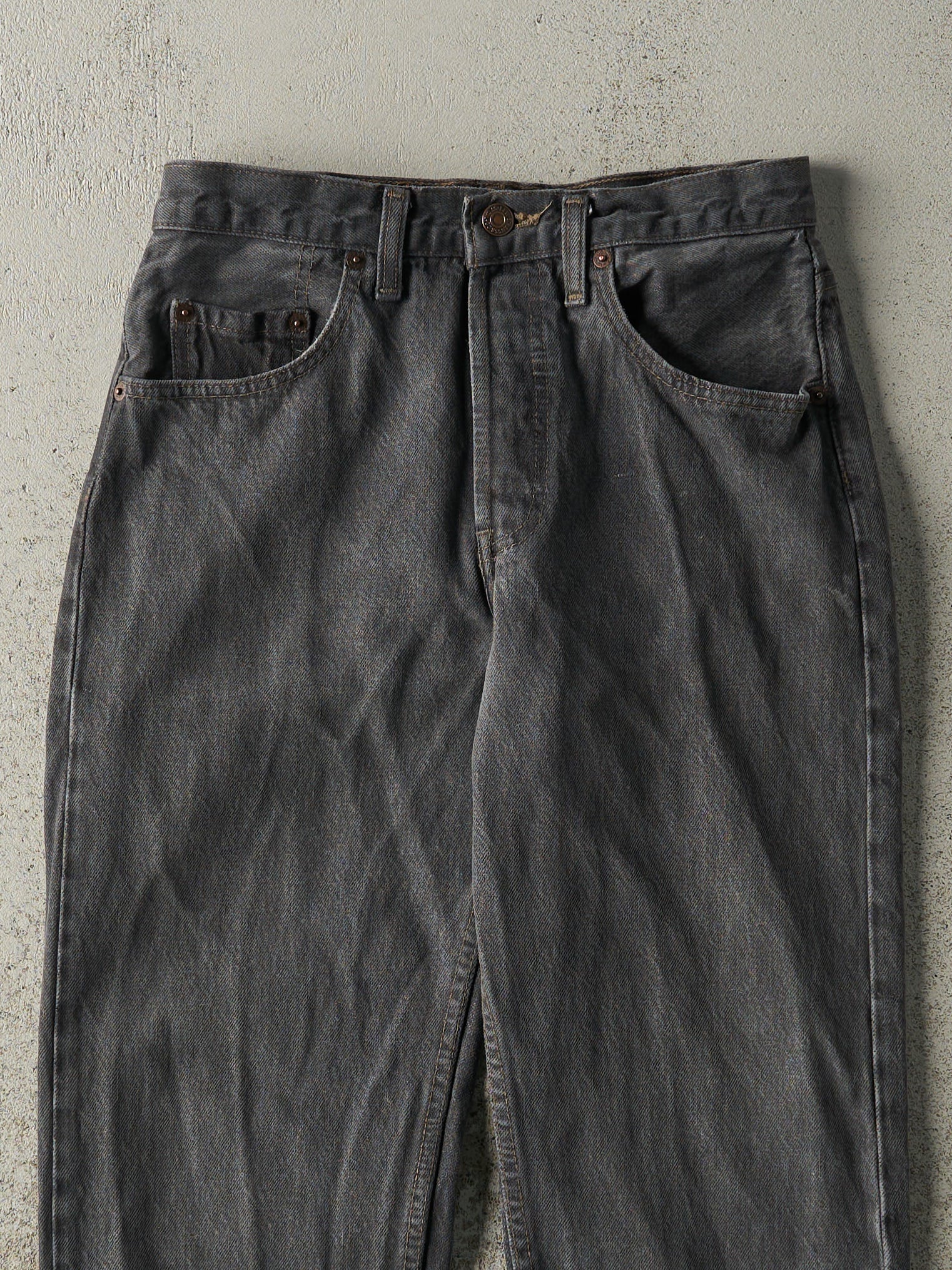 Vintage 90s Faded Black Levi's 501 Denim Pants (27x26)