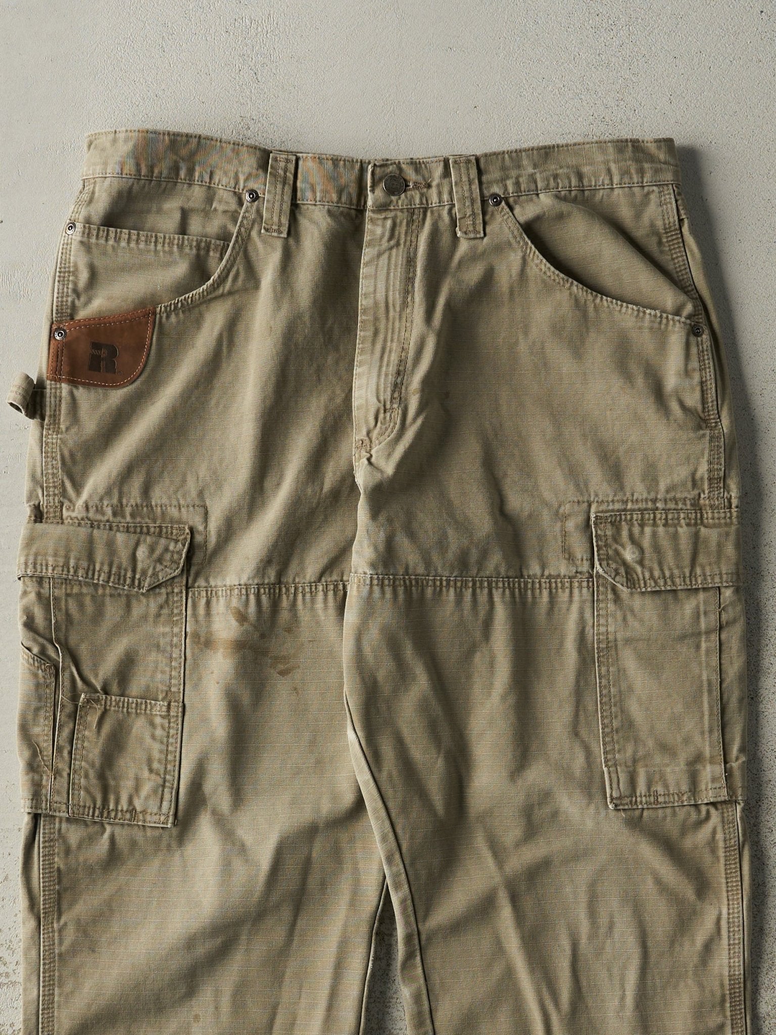 Vintage Y2K Beige Wrangler Riggs Ripstop Double Knee Cargo Pants (36x29)