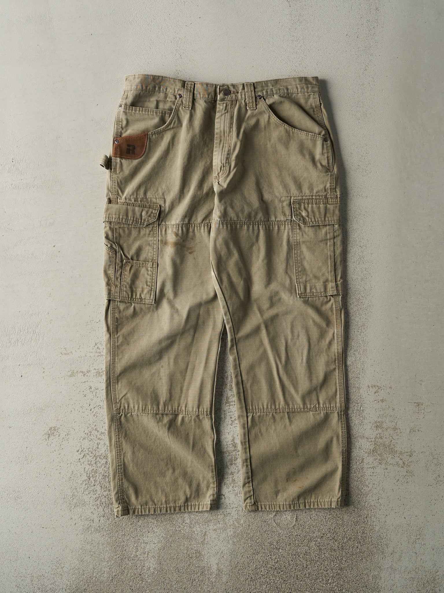 Vintage Y2K Beige Wrangler Riggs Ripstop Double Knee Cargo Pants (36x29)