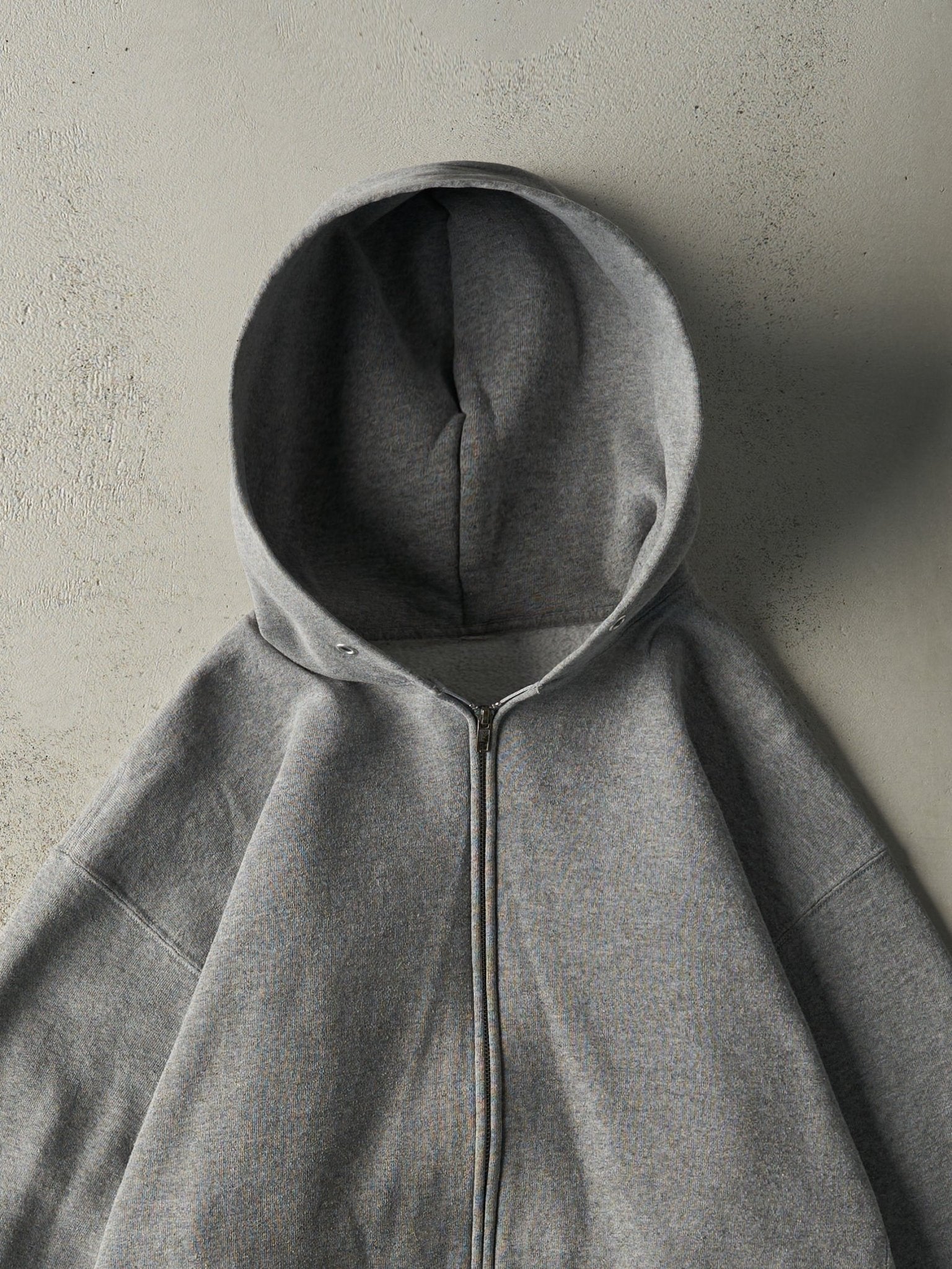 Vintage Y2K Grey Russell Athletic Zip Up Hoodie (L/XL)