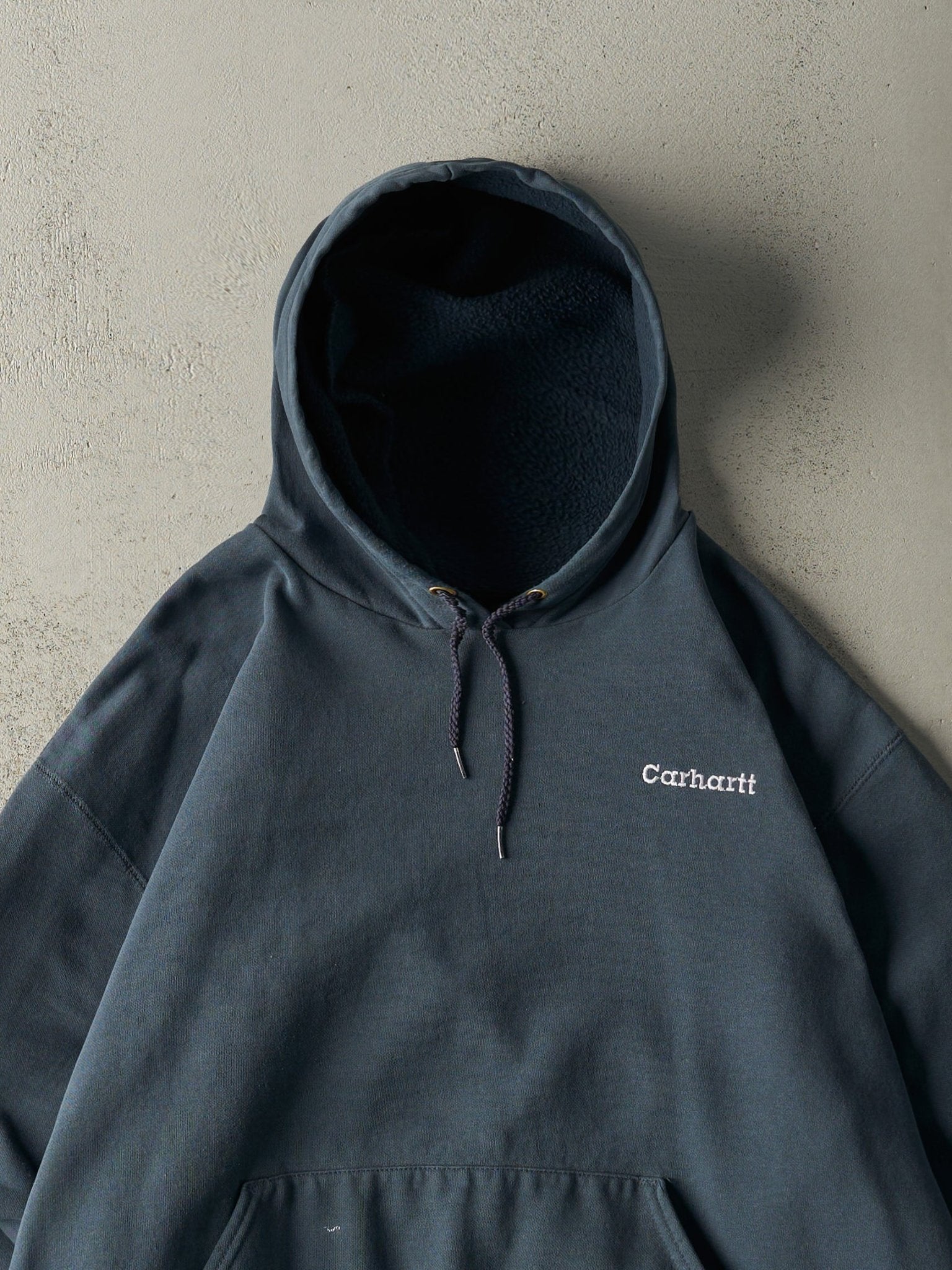 Vintage 90s Blue Embroidered Carhartt Hoodie (XL/XXL)