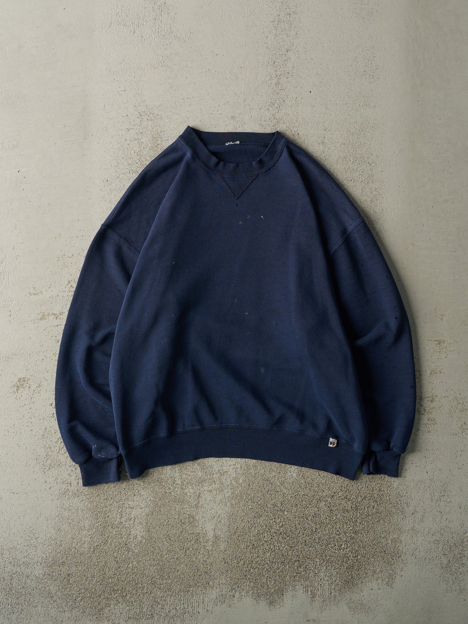 Vintage 90s Navy Blue Russell Athletic Blank Crewneck (L)