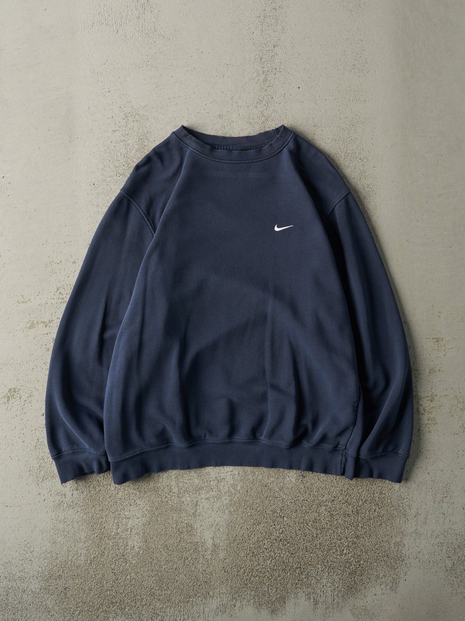 Vintage Y2K Navy Blue Embroidered Nike Crewneck (M/L)
