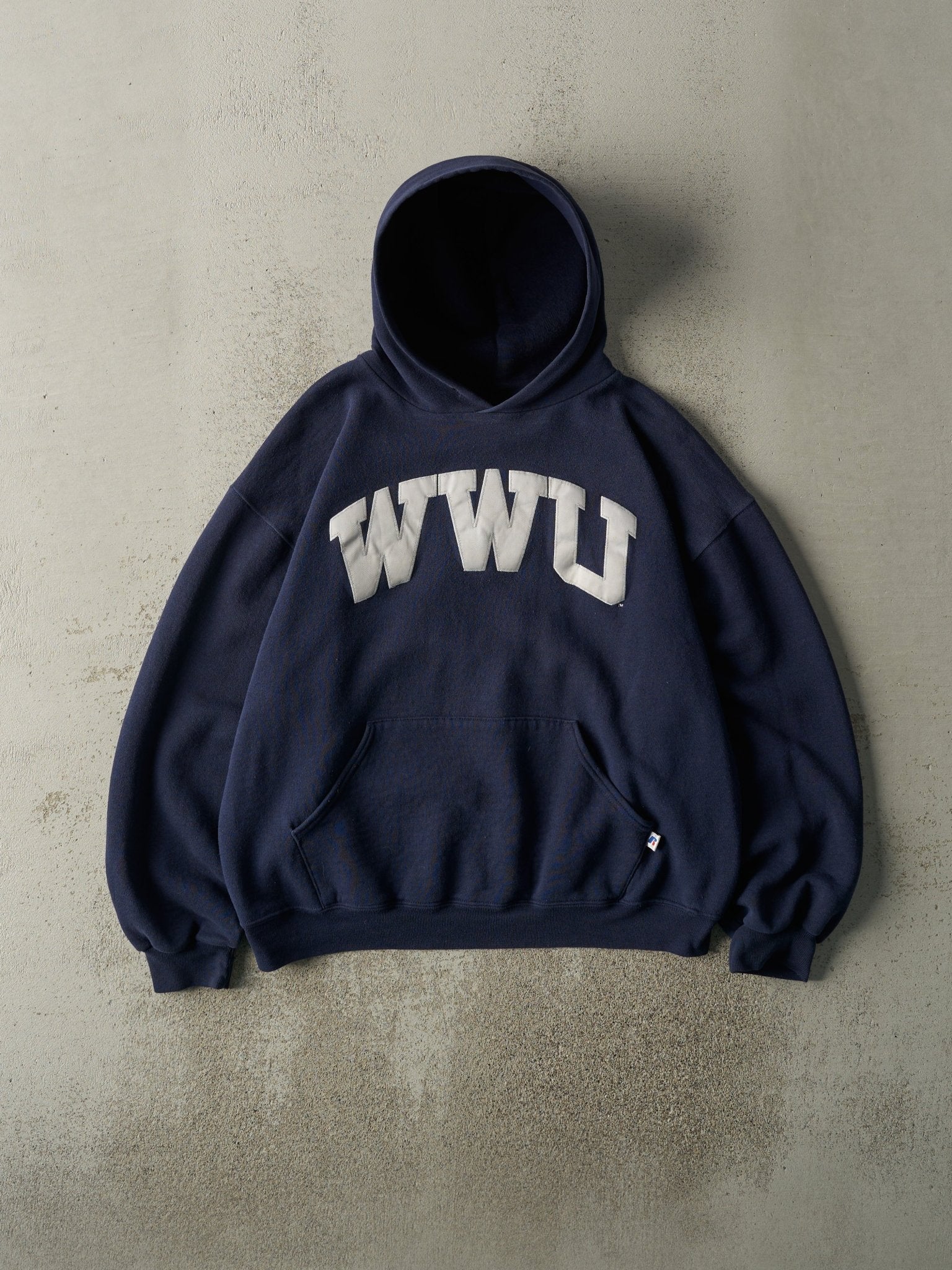 Vintage Y2K Navy Blue WWU Russell Athletic Hoodie (L)