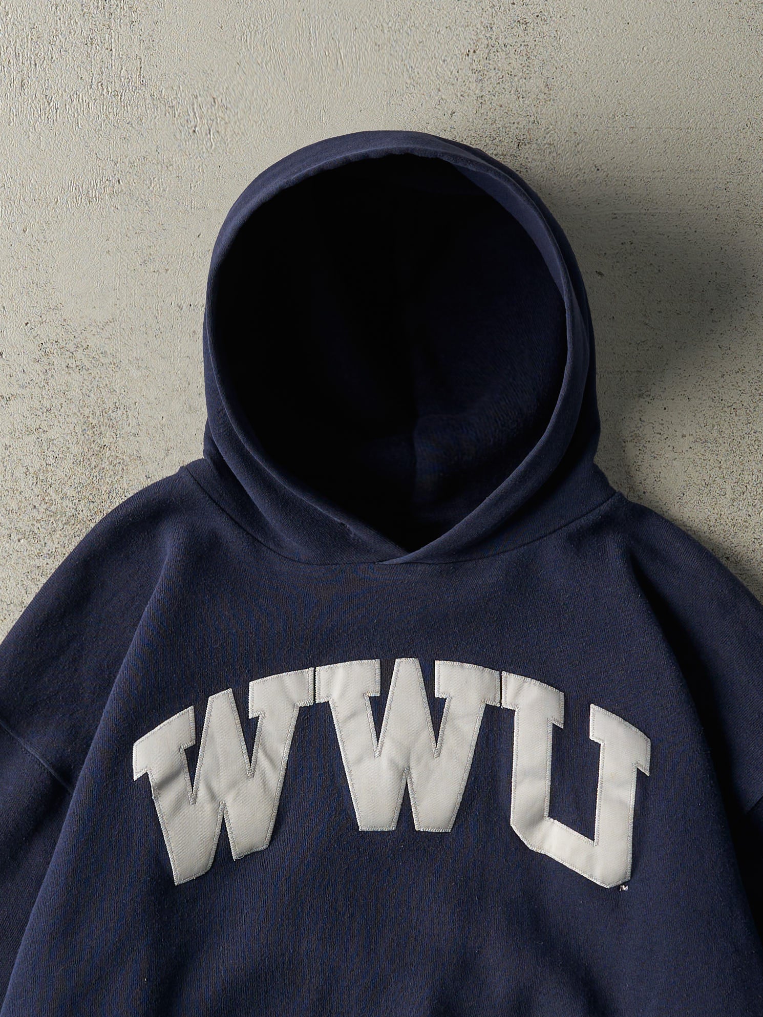 Vintage Y2K Navy Blue WWU Russell Athletic Hoodie (L)