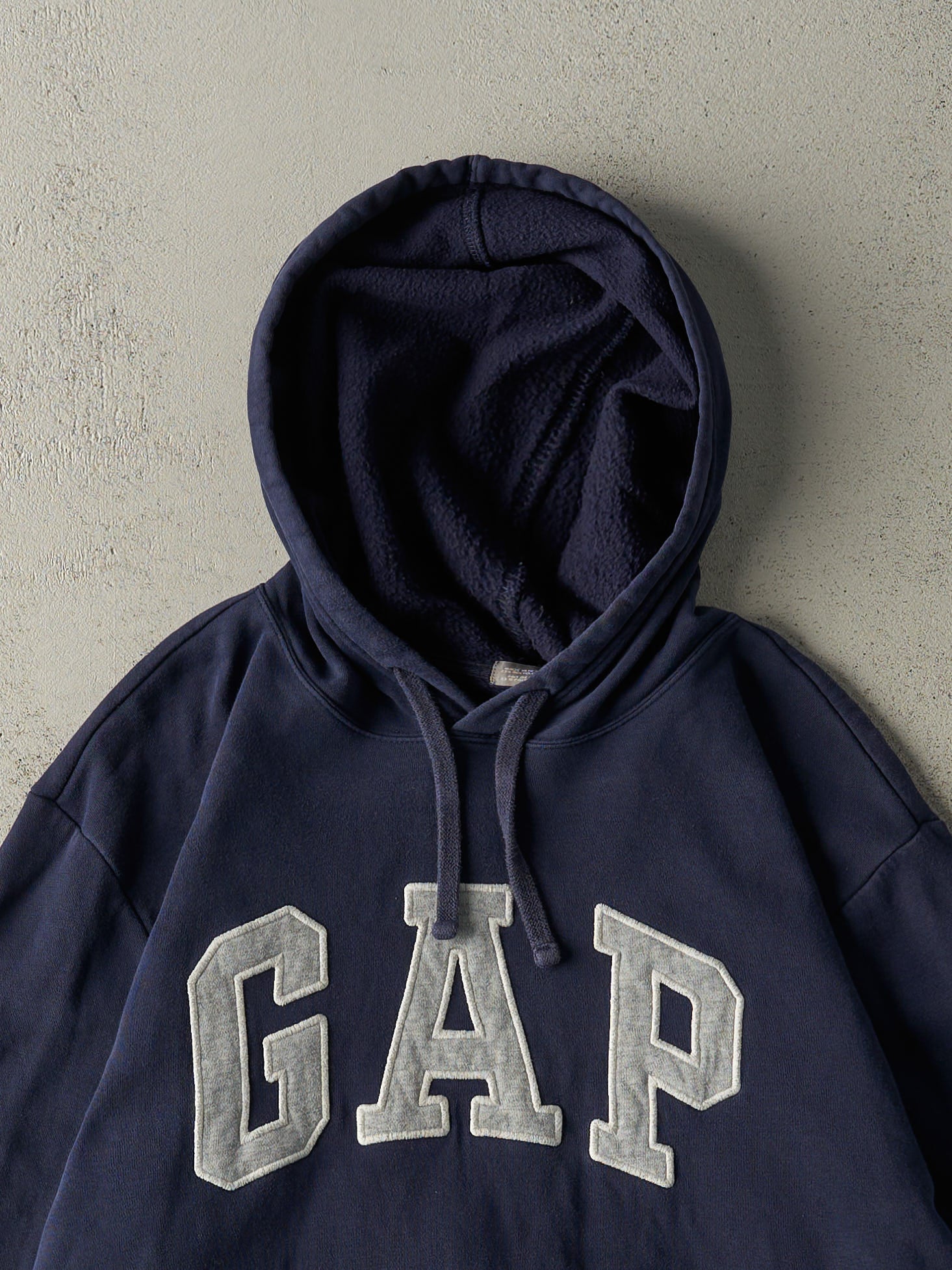 Vintage Y2K Navy Blue Embroidered Gap Hoodie (L/XL)
