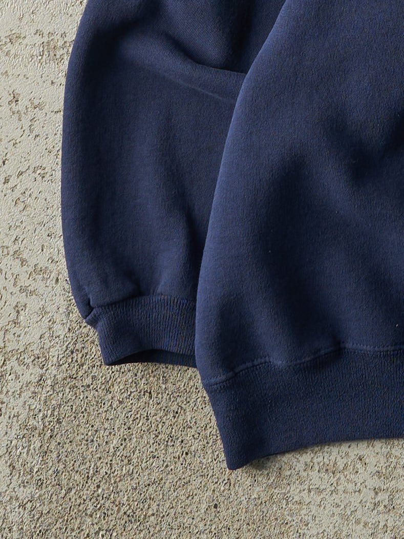 Vintage 90s Navy Blue Blank Boxy Crewneck (L)