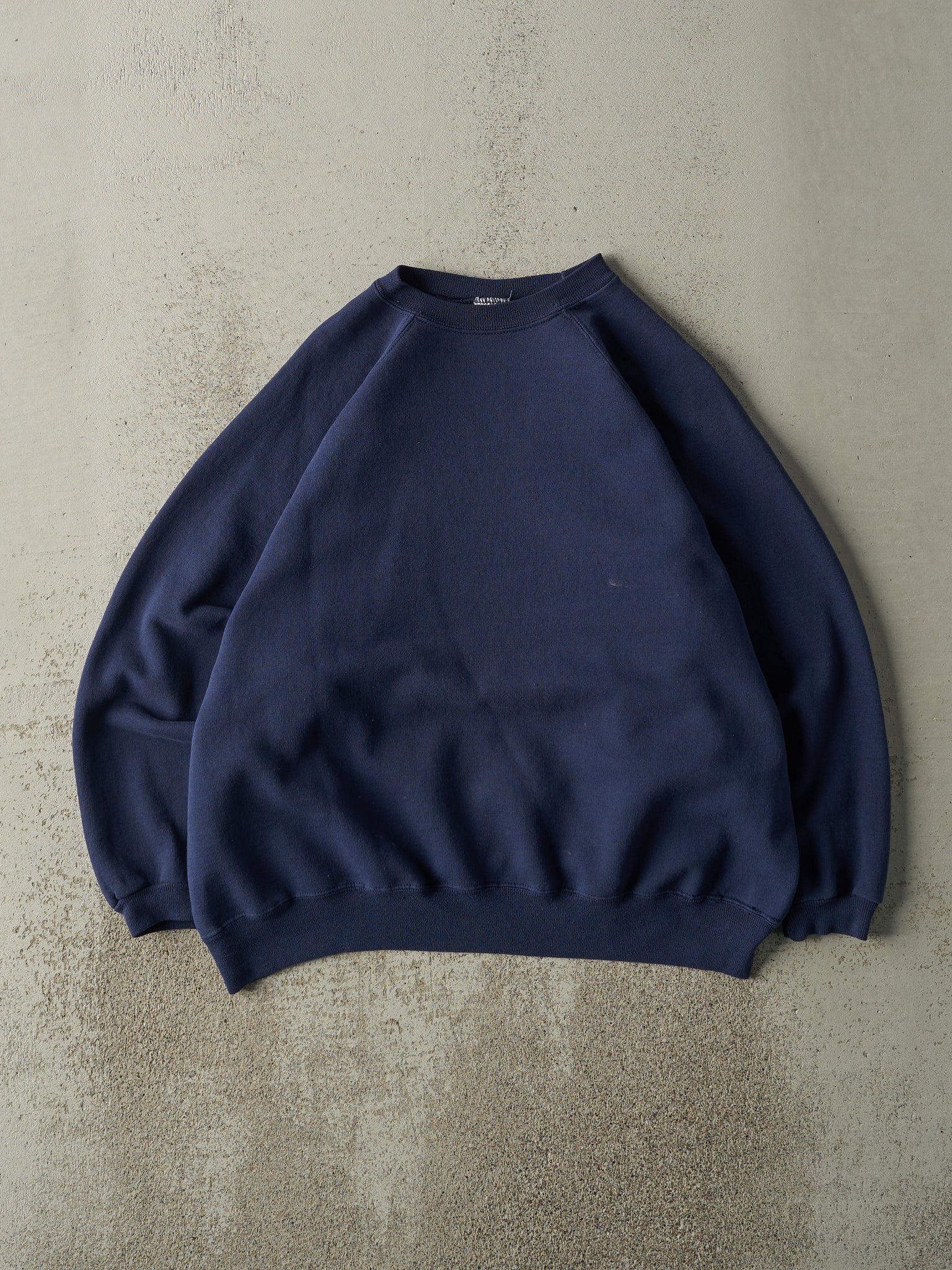 Vintage 90s Navy Blue Blank Boxy Crewneck (L)