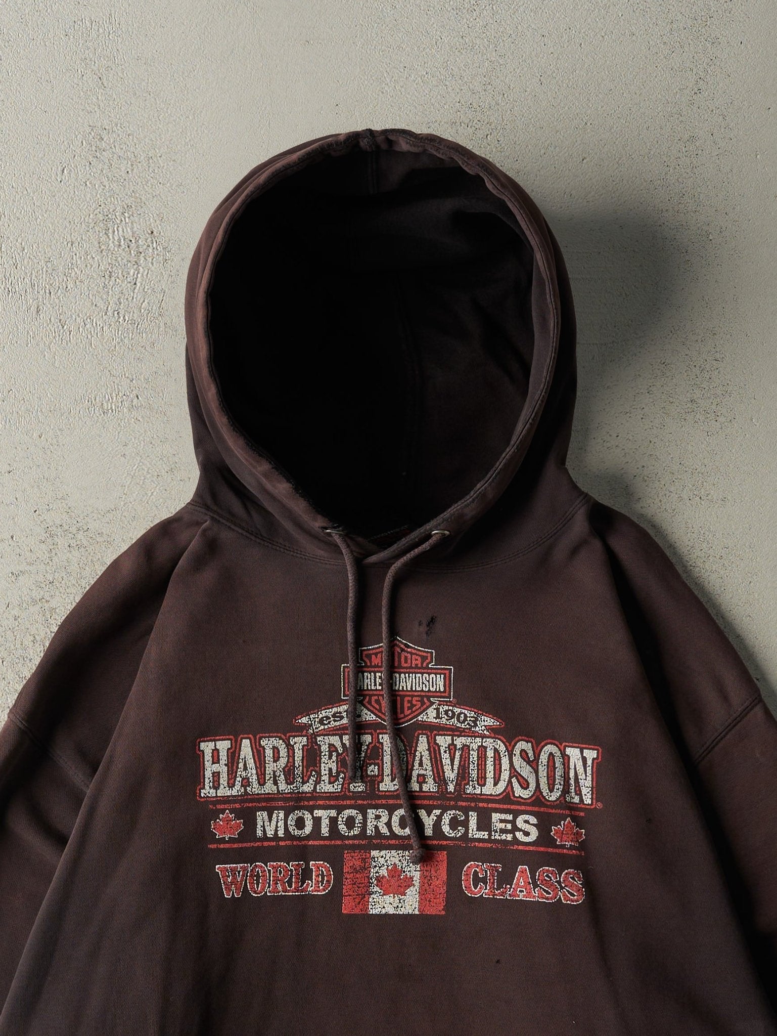 Vintage Y2K Sun Faded Black Charlottetown PEI Harley Davidson Hoodie (XXL/XXXL)