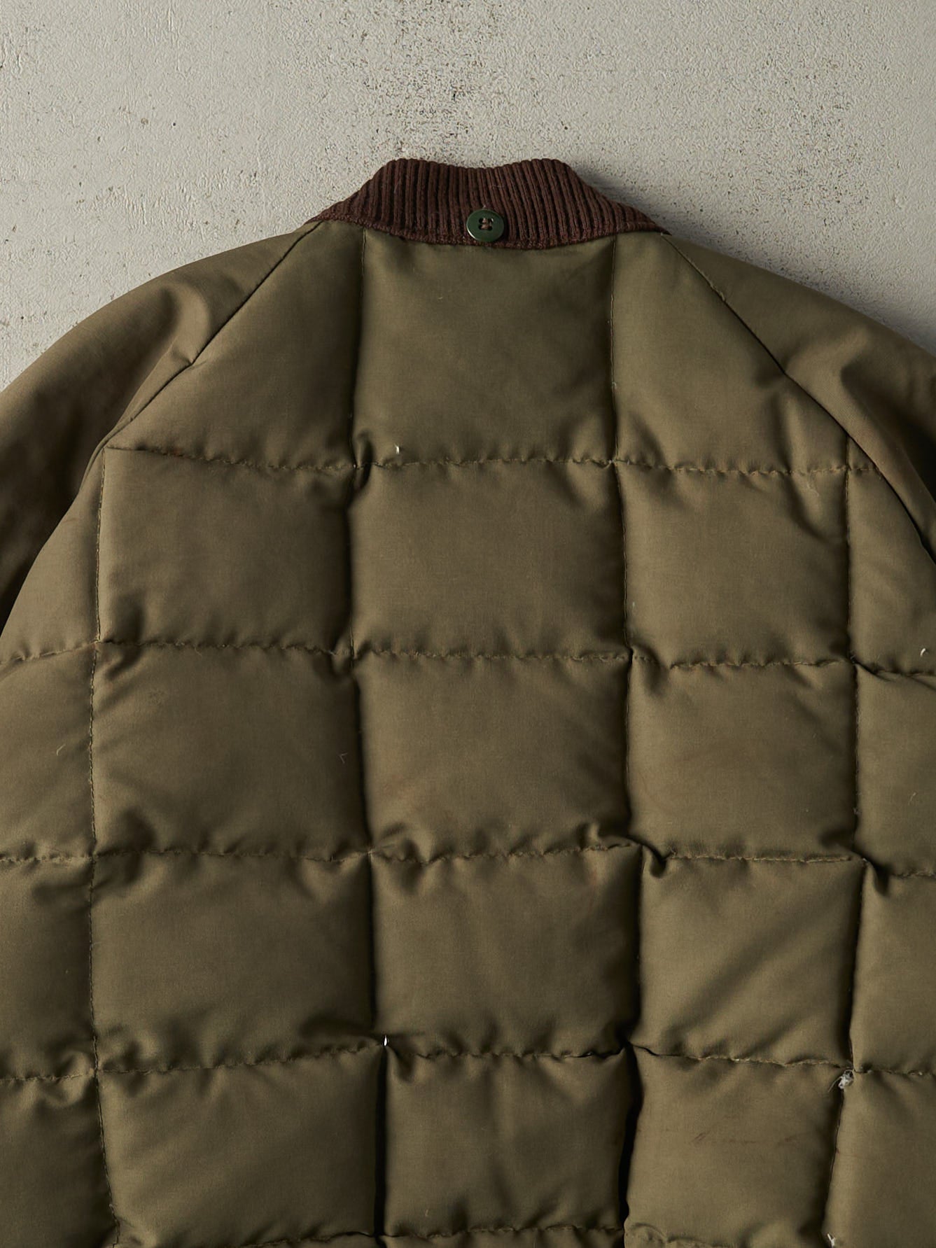 Vintage 90s Green & Orange Reversible Puffer Bomber Jacket (L)