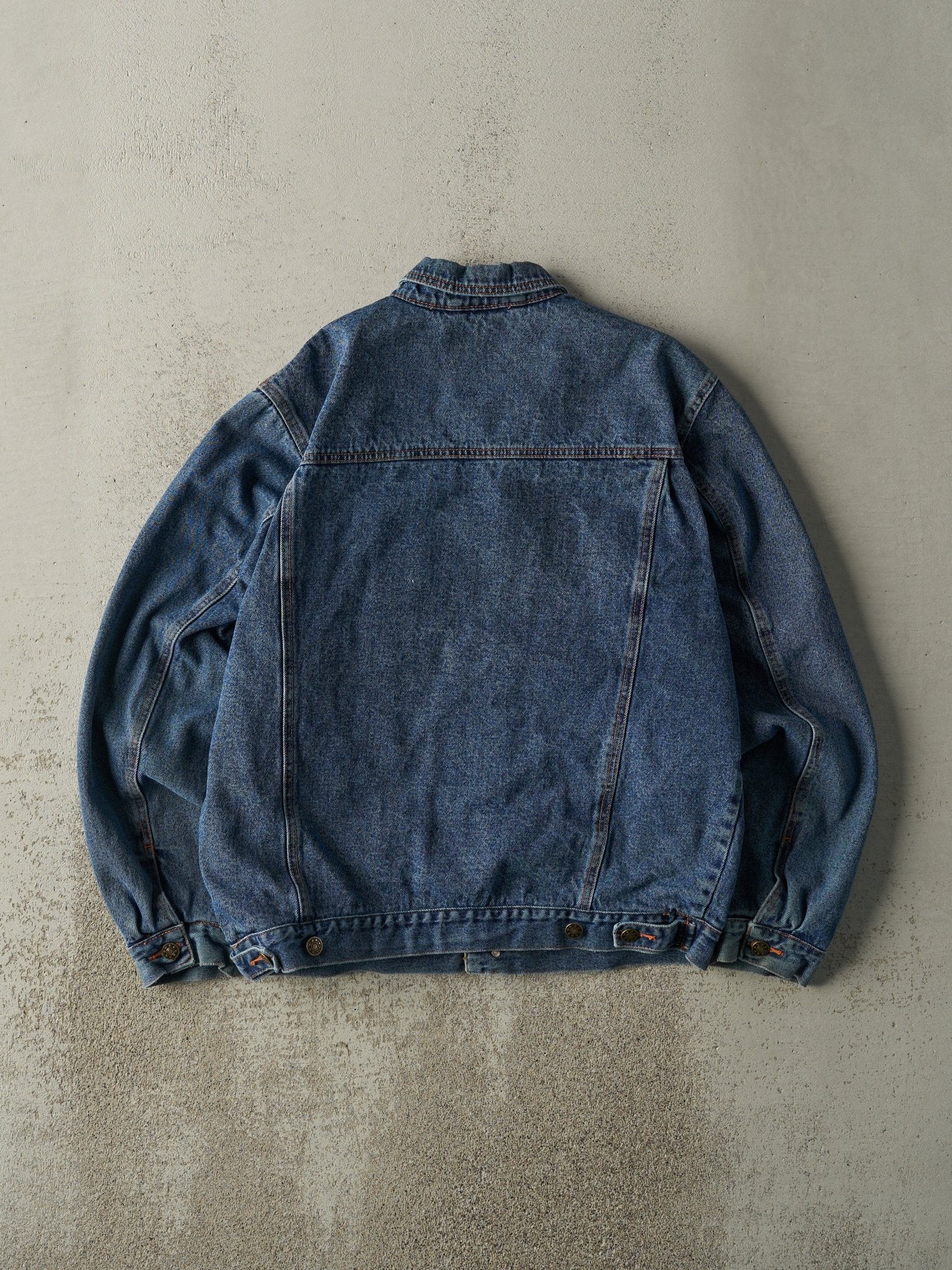 Vintage 90s Mid Wash R&R Flannel Lined Denim Jacket (M)