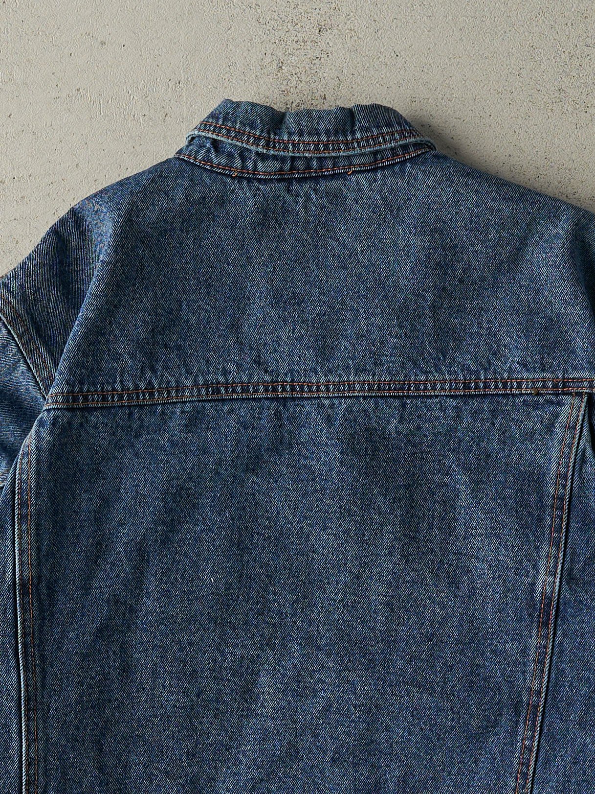 Vintage 90s Mid Wash R&R Flannel Lined Denim Jacket (M)
