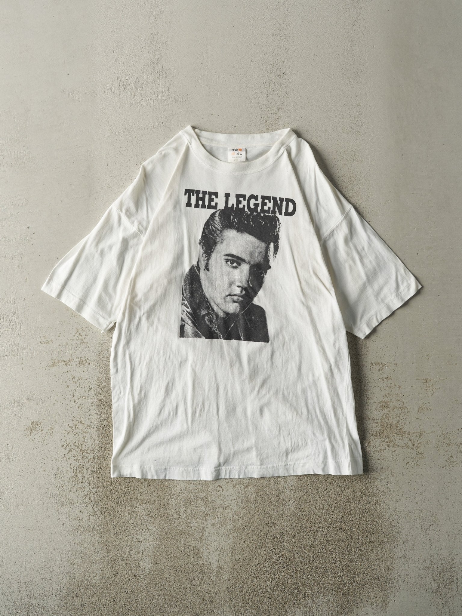 Vintage 90s White Elvis Presley Tee (L/XL)