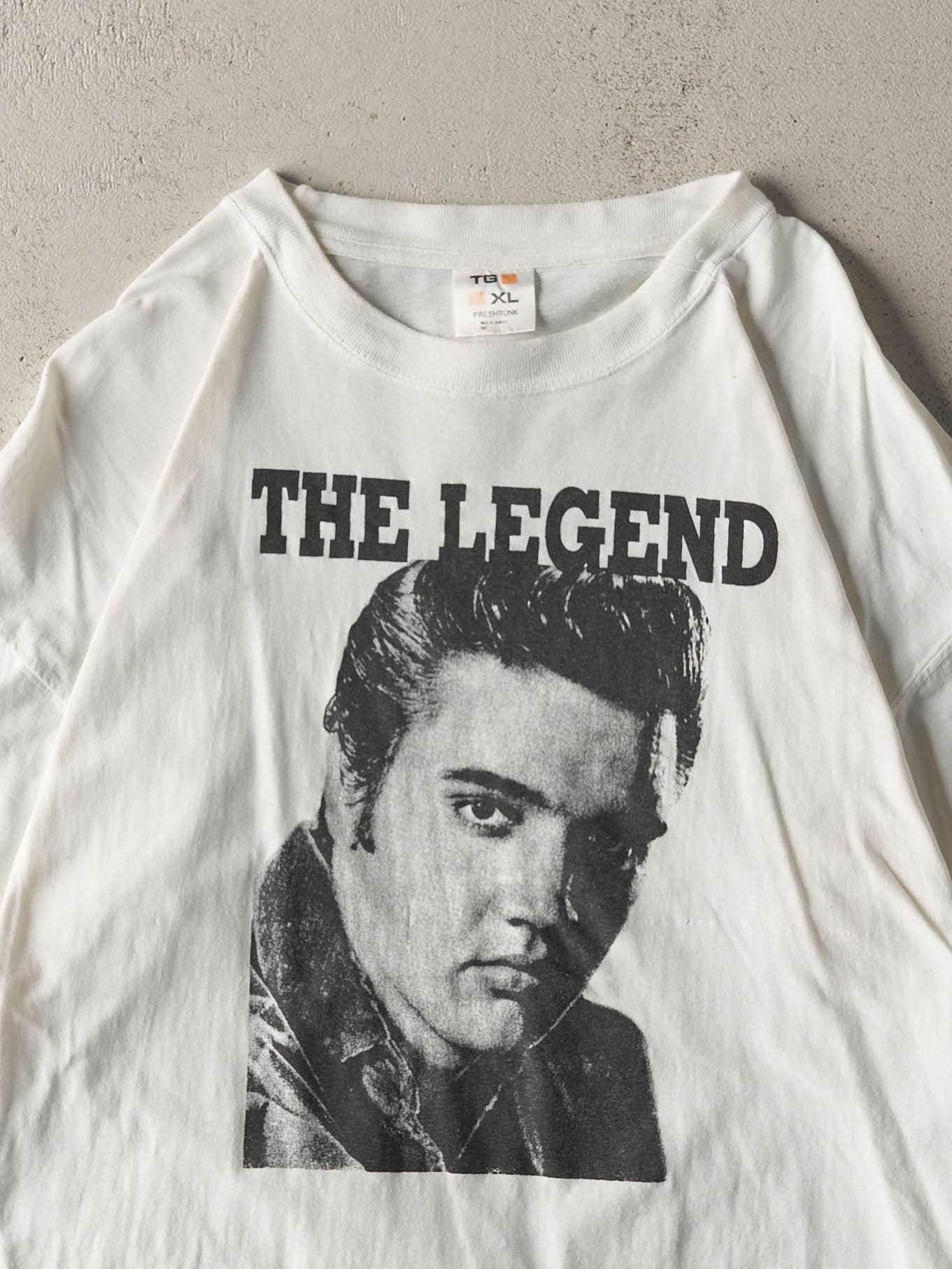 Vintage 90s White Elvis Presley Tee (L/XL)