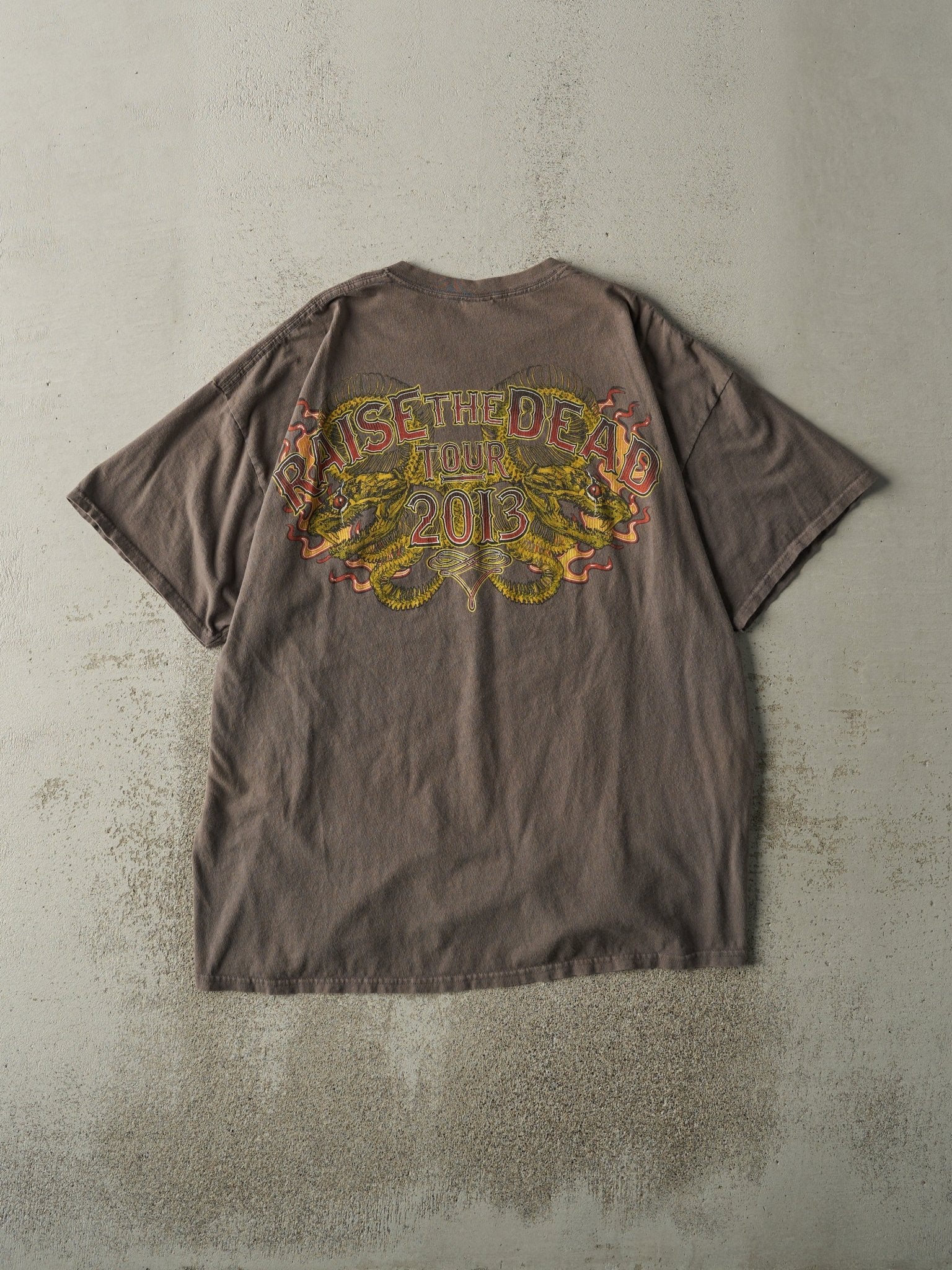 Vintage 13' Charcoal Grey Alice Cooper Raise the Dead Tour Tee (XL/XXL)