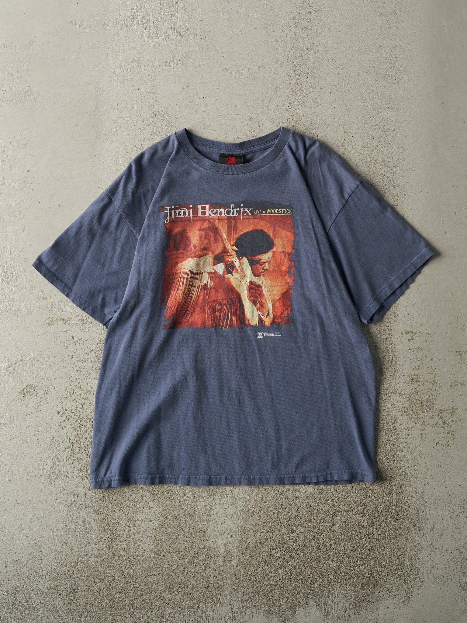 Vintage 00' Slate Blue Jimi Hendrix Live At Woodstock Tee (M/L)