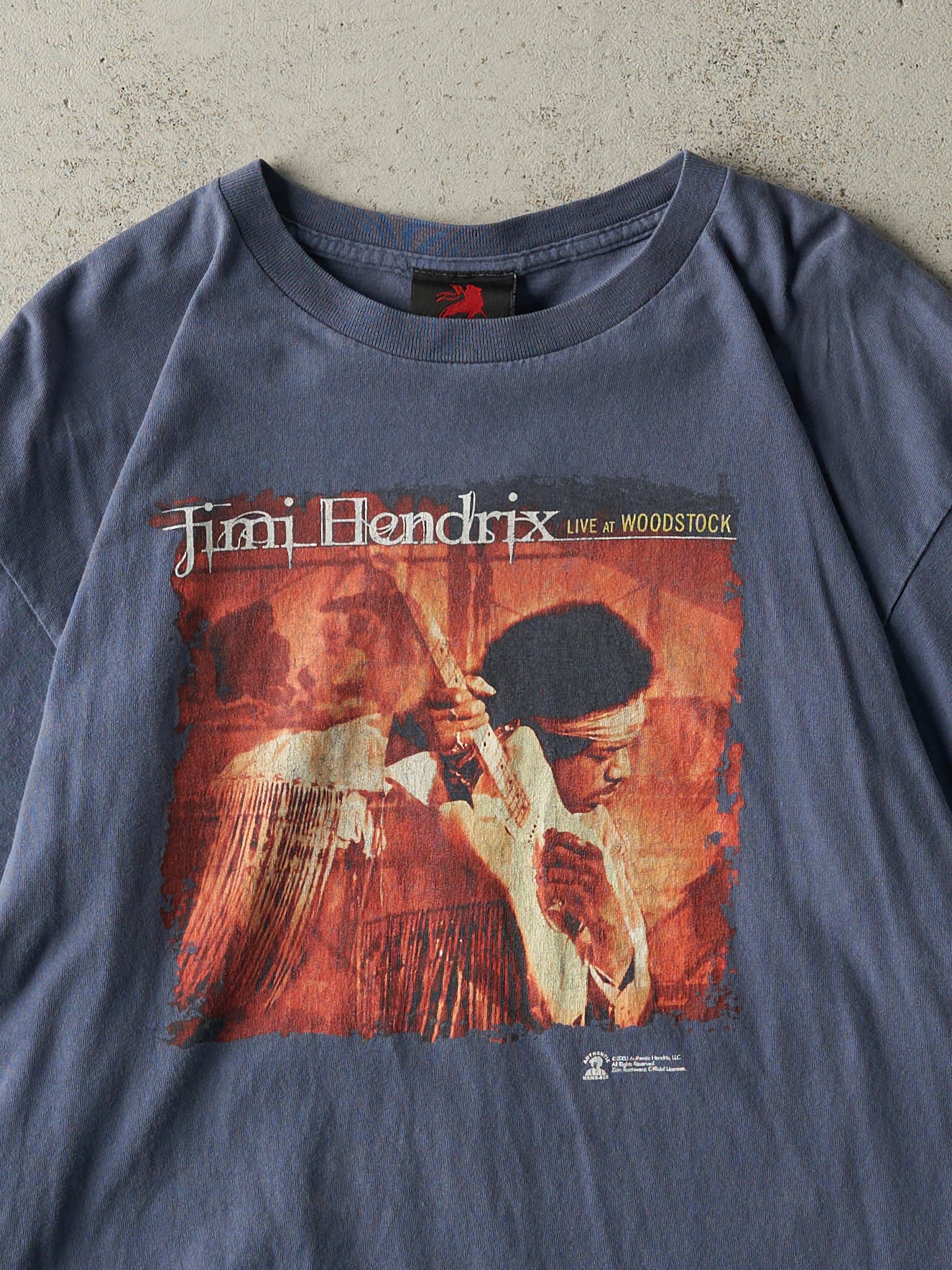 Vintage 00' Slate Blue Jimi Hendrix Live At Woodstock Tee (M/L)