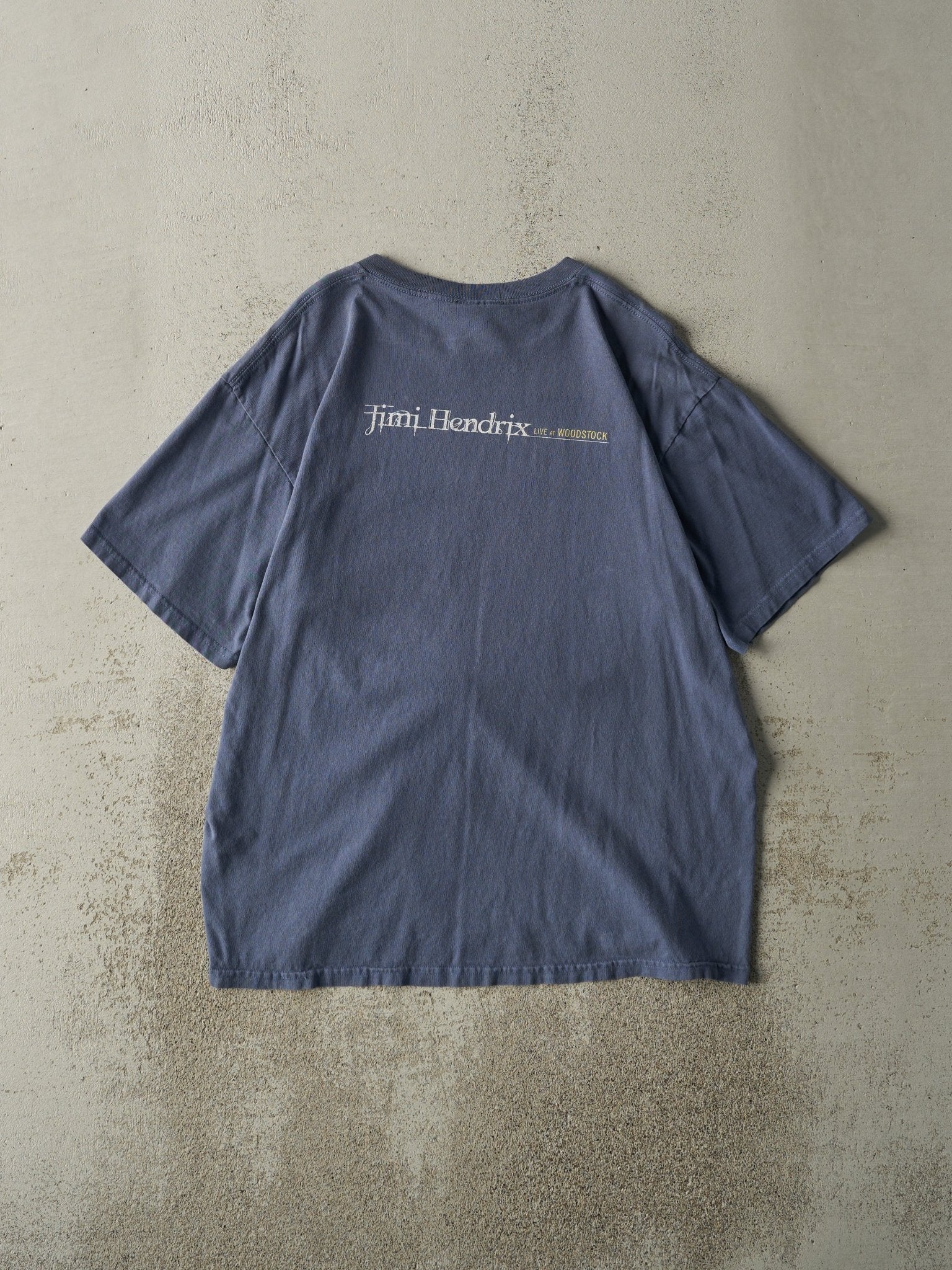 Vintage 00' Slate Blue Jimi Hendrix Live At Woodstock Tee (M/L)
