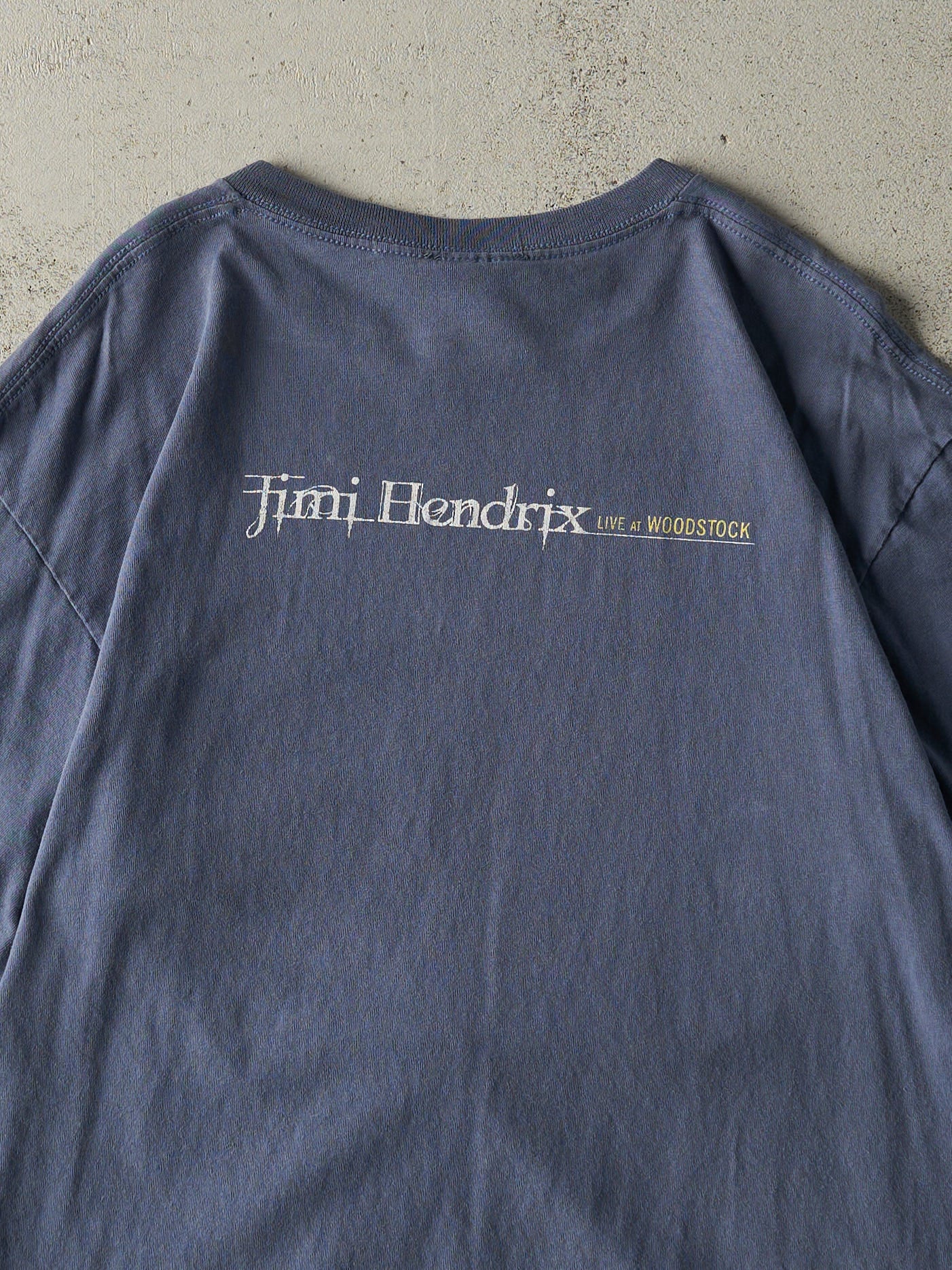 Vintage 00' Slate Blue Jimi Hendrix Live At Woodstock Tee (M/L)