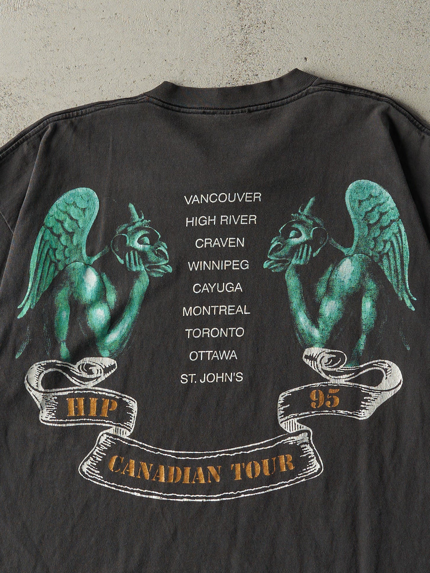 Vintage 94' Faded Black the Tragically Hip Single Stitch Tee (L)