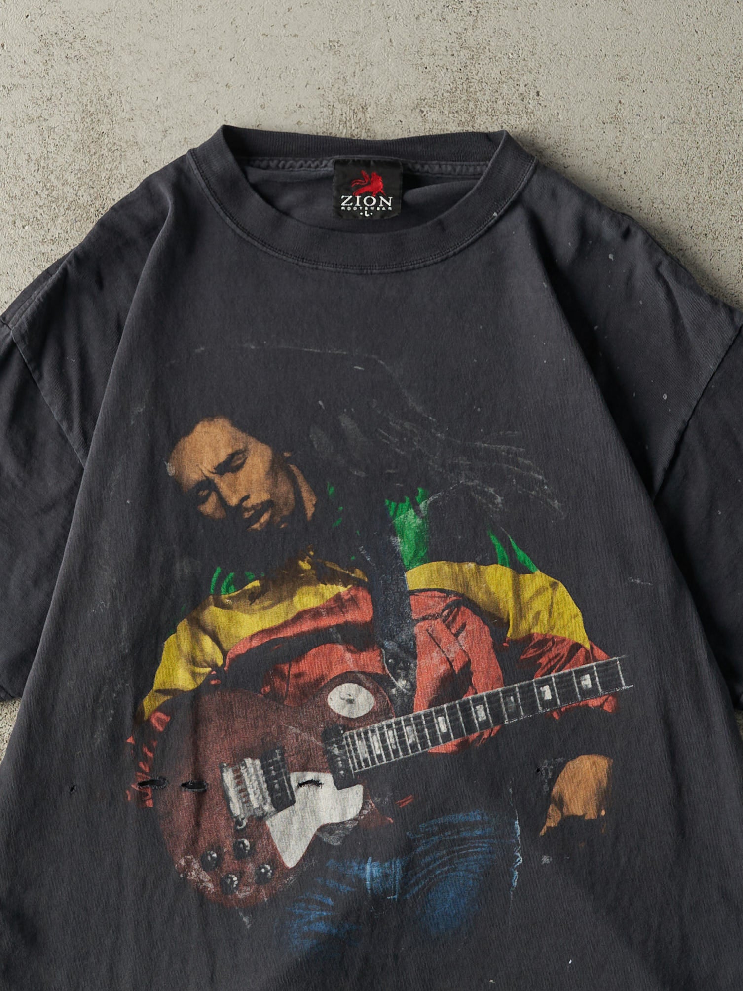 Vintage Y2K Faded Black Bob Marley Tee (M)