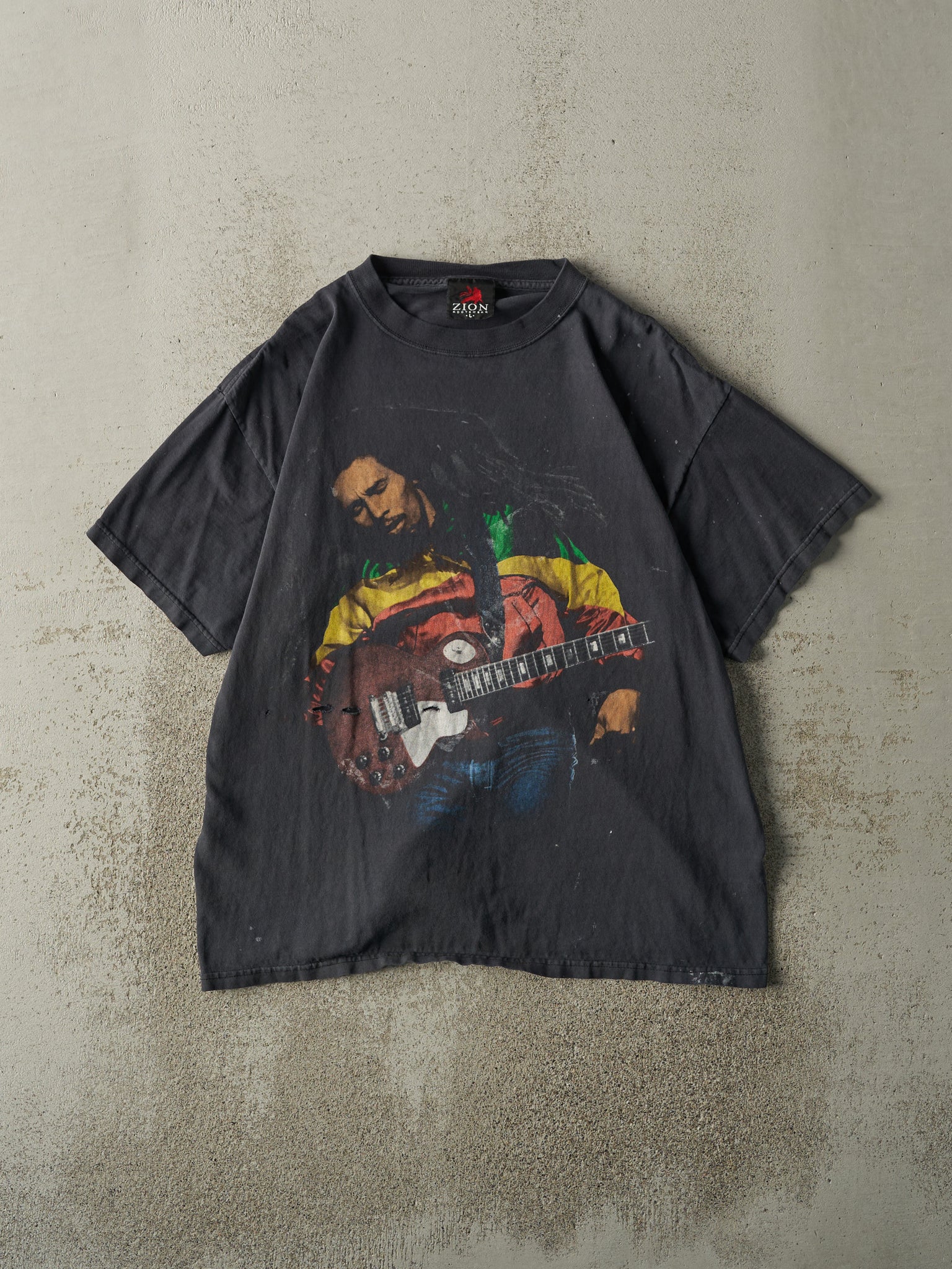 Vintage Y2K Faded Black Bob Marley Tee (M)