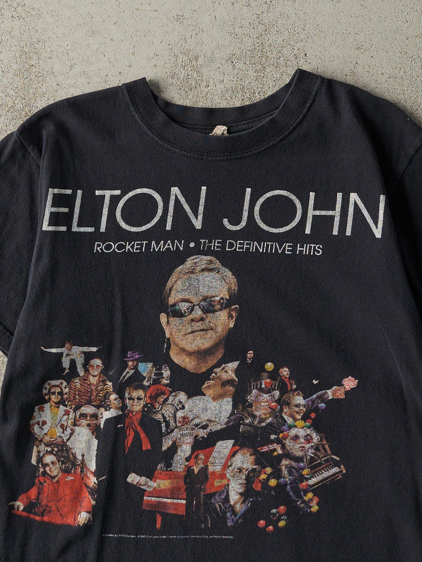 Vintage 07' Black Elton John Rocket Man Tour Tee (S)