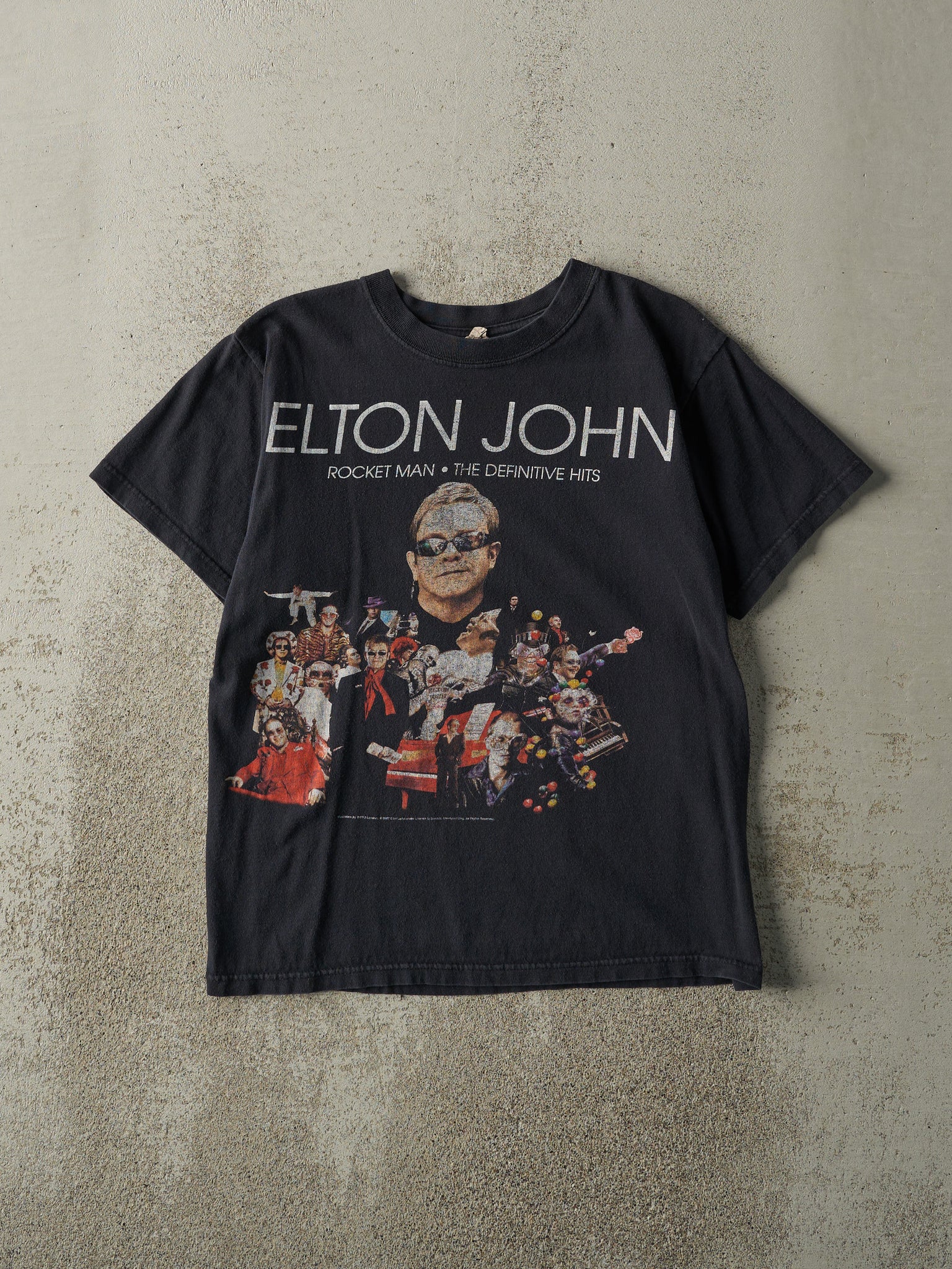 Vintage 07' Black Elton John Rocket Man Tour Tee (S)