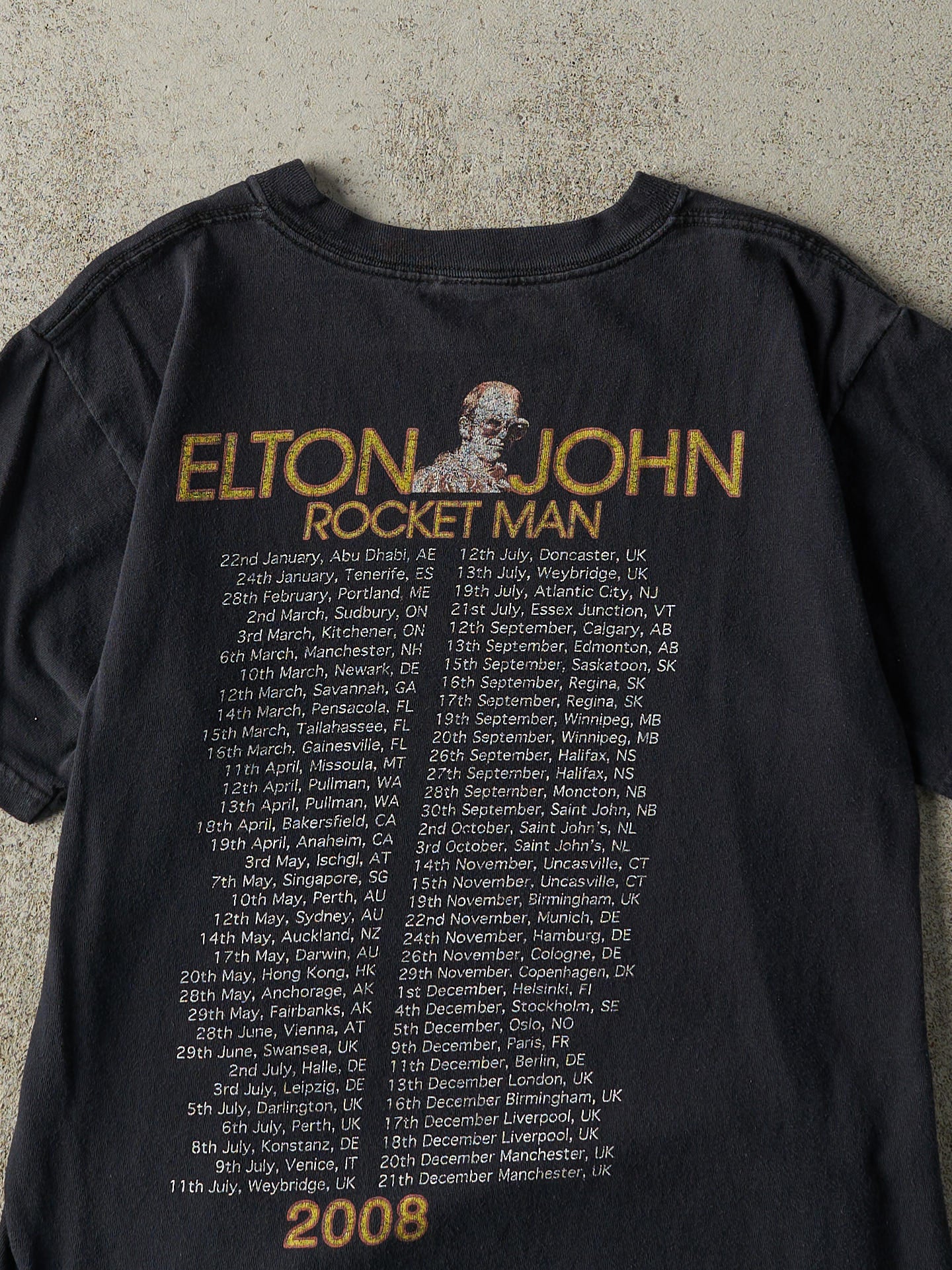 Vintage 07' Black Elton John Rocket Man Tour Tee (S)