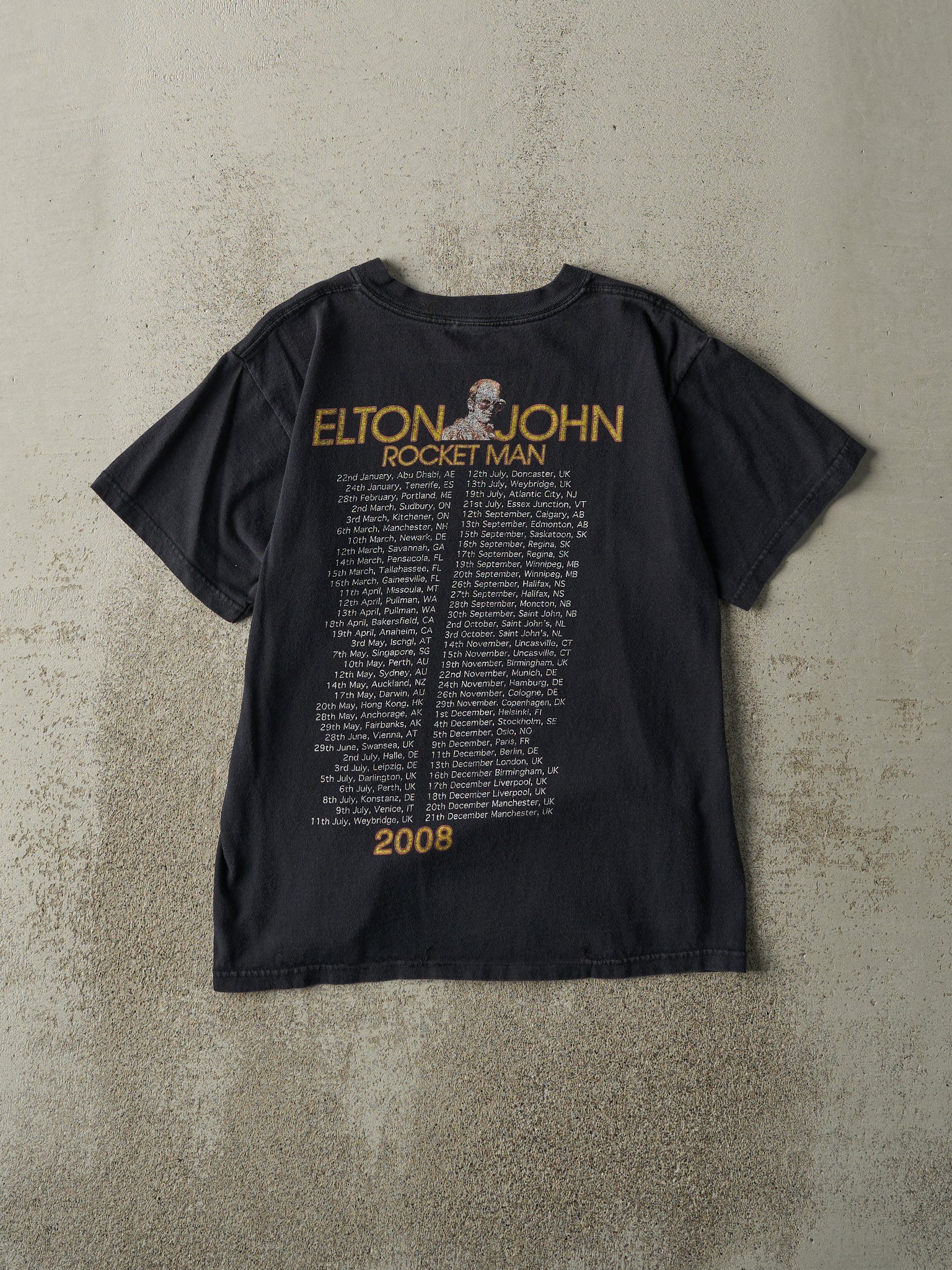 Vintage 07' Black Elton John Rocket Man Tour Tee (S)