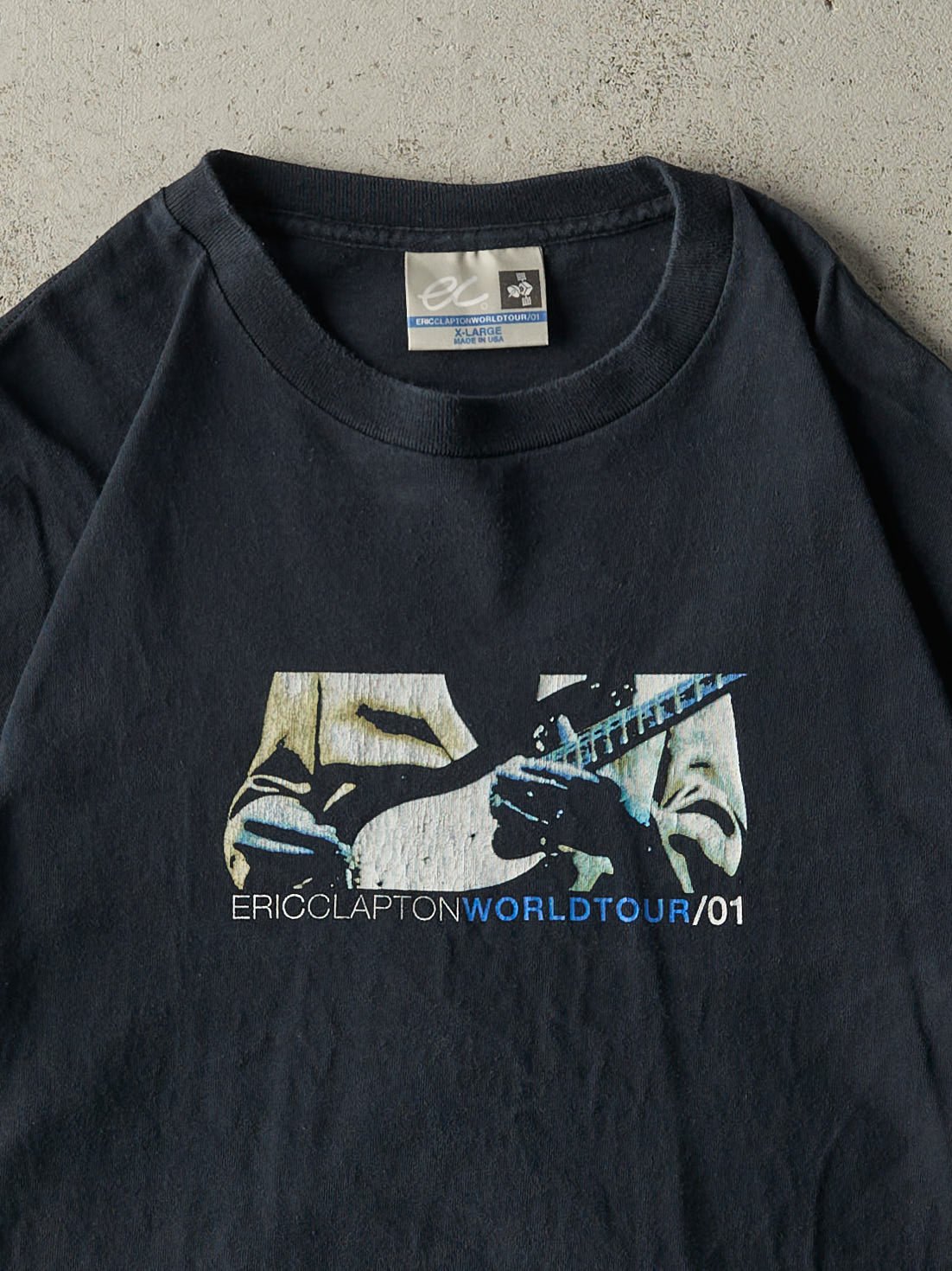 Vintage 01' Black Eric Clapton World Tour Single Stitch Tee (L/XL)