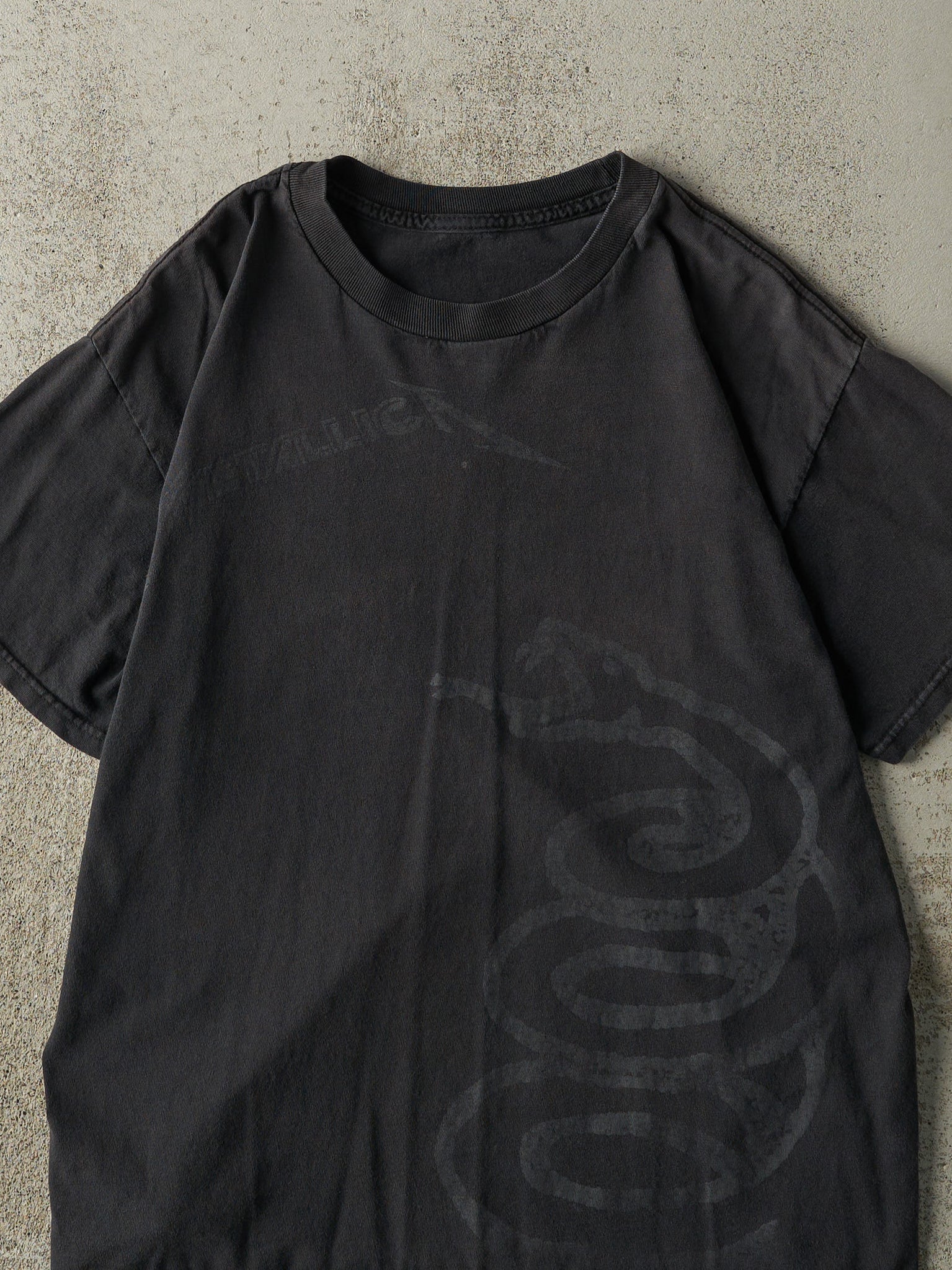 Vintage Y2K Faded Black Metallica Tee (M)