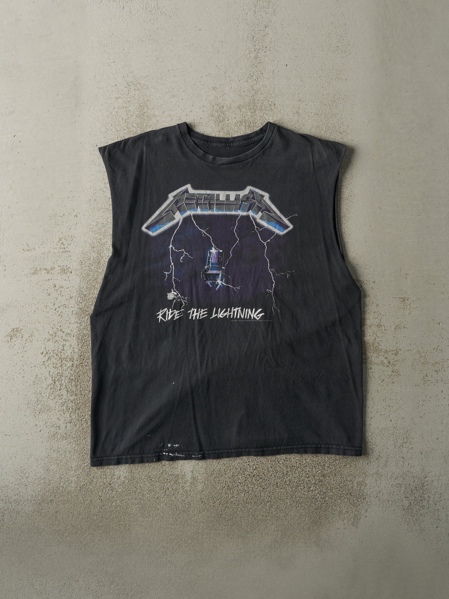 Vintage 07' Black Metallica Ride The Lightening Cut Off Tee (L)