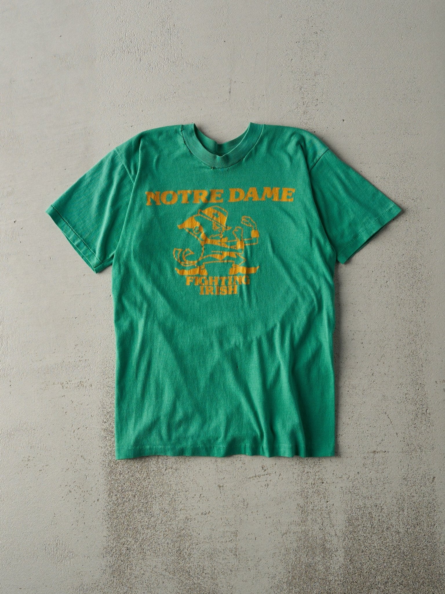 Vintage 80s Green Notre Dame Single Stitch Tee (XS)