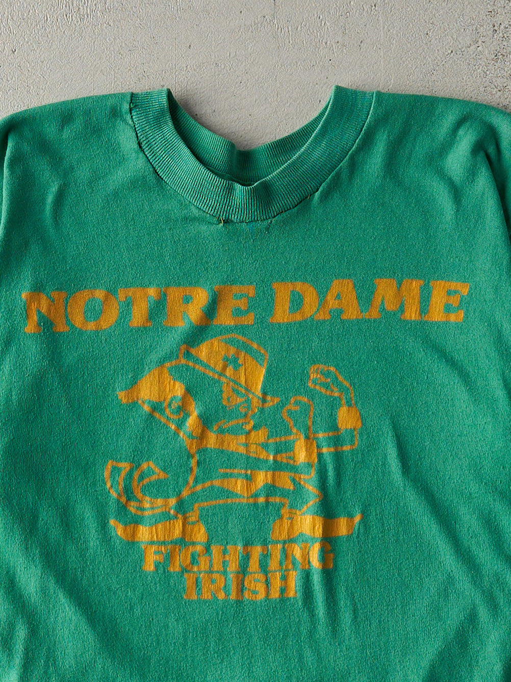 Vintage 80s Green Notre Dame Single Stitch Tee (XS)