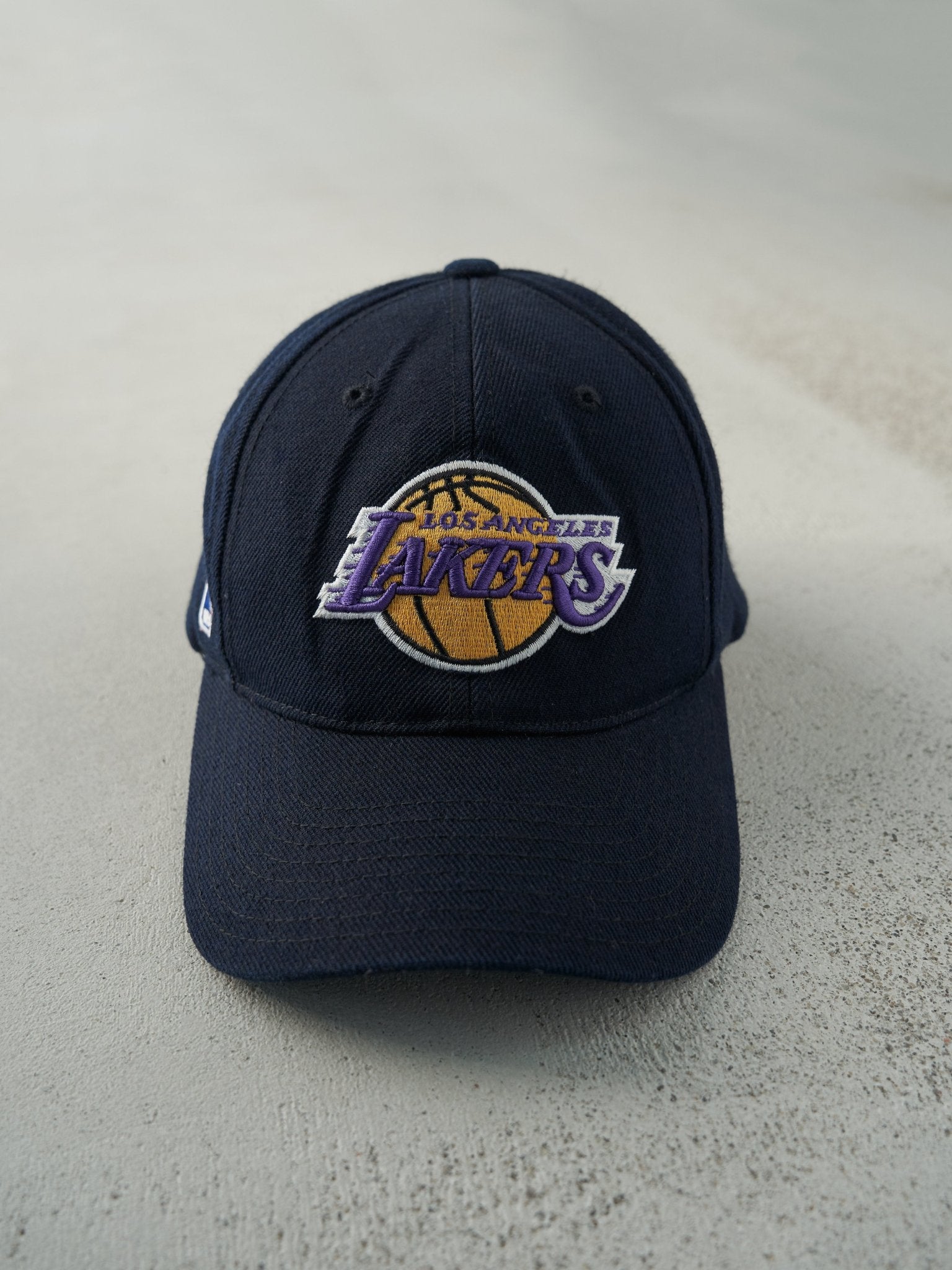 Vintage Y2K Faded Black LA Lakers Velcro Hat