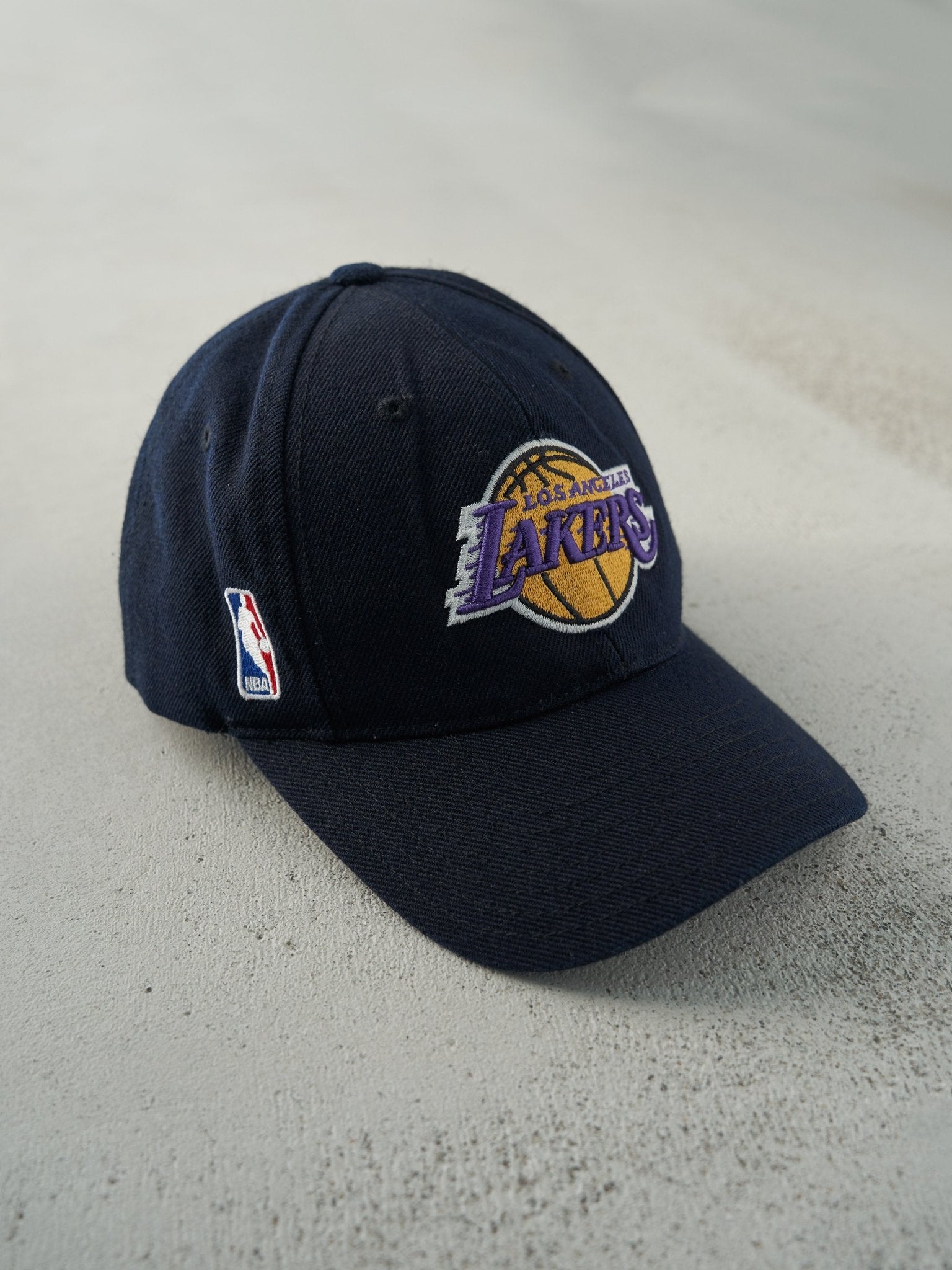 Vintage Y2K Faded Black LA Lakers Velcro Hat