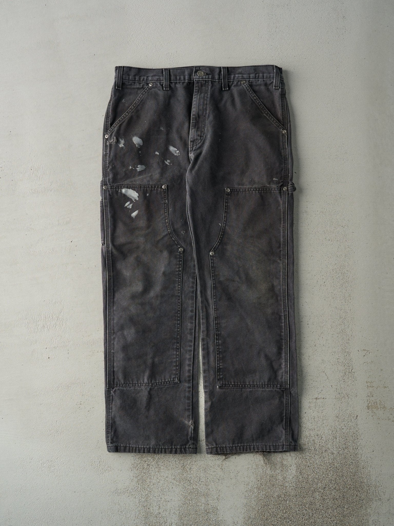 Vintage 90s Faded Black Dickies Double Knee Carpenter Pants (34x29.5)