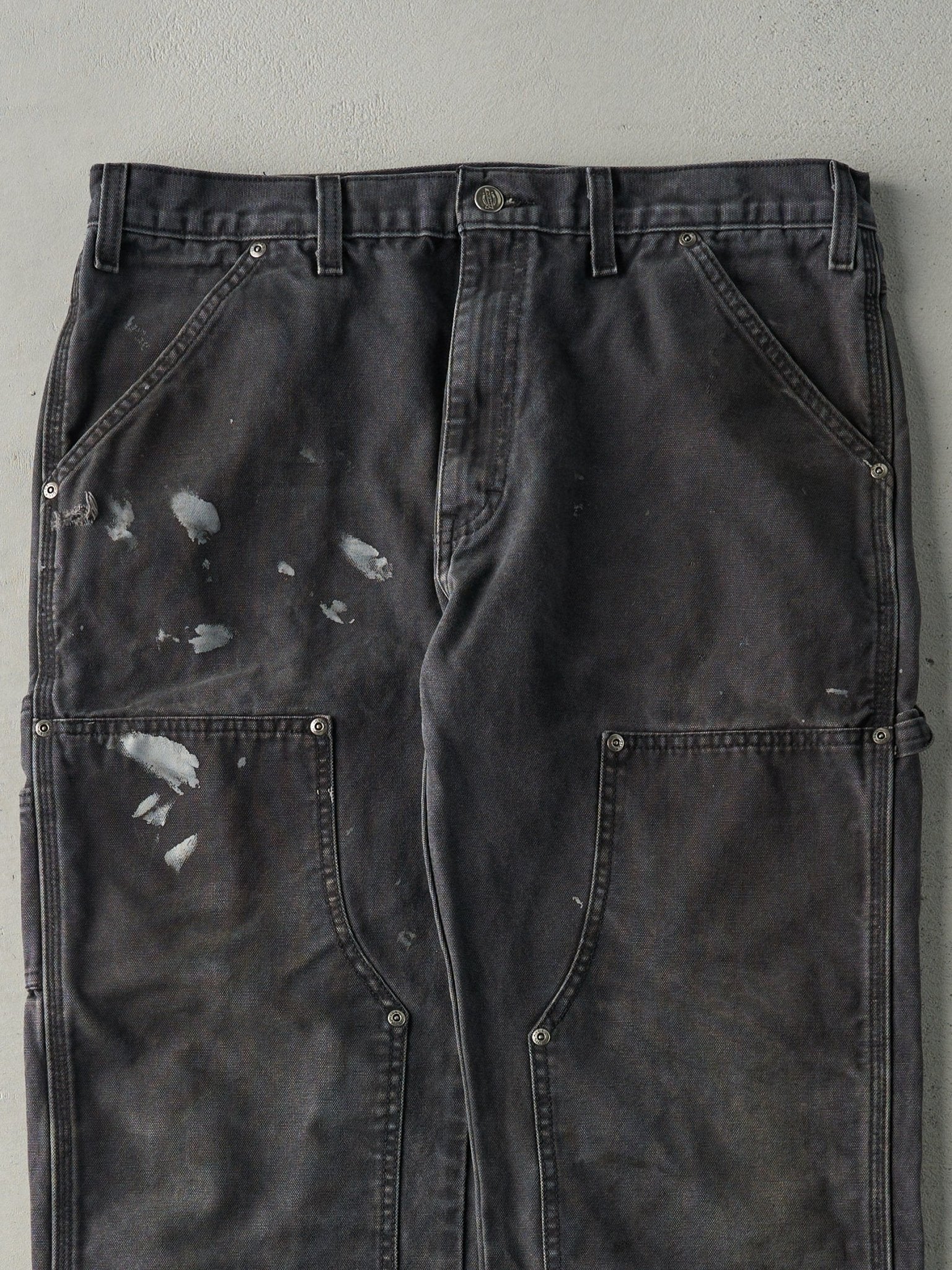 Vintage 90s Faded Black Dickies Double Knee Carpenter Pants (34x29.5)