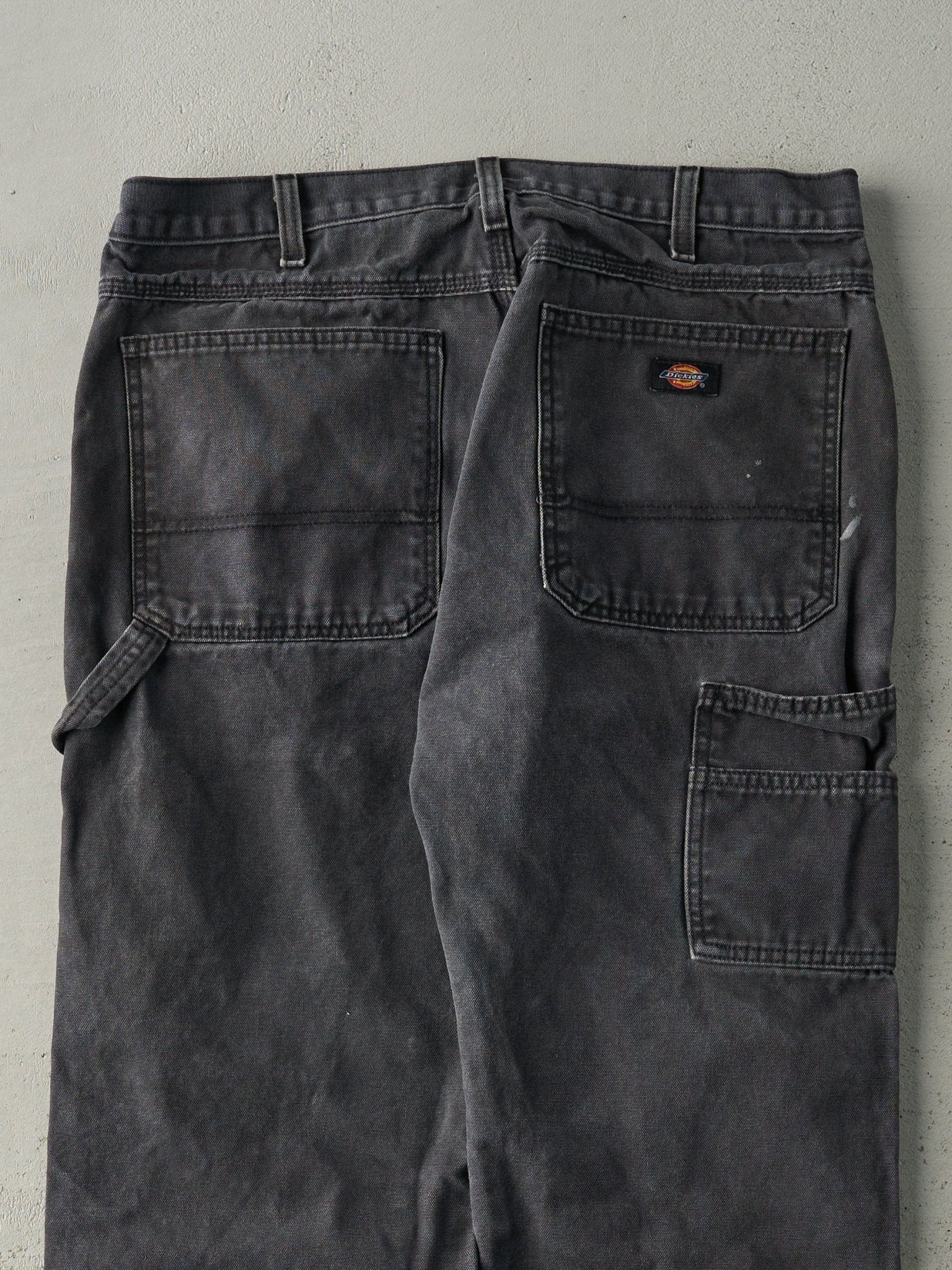 Vintage 90s Faded Black Dickies Double Knee Carpenter Pants (34x29.5)
