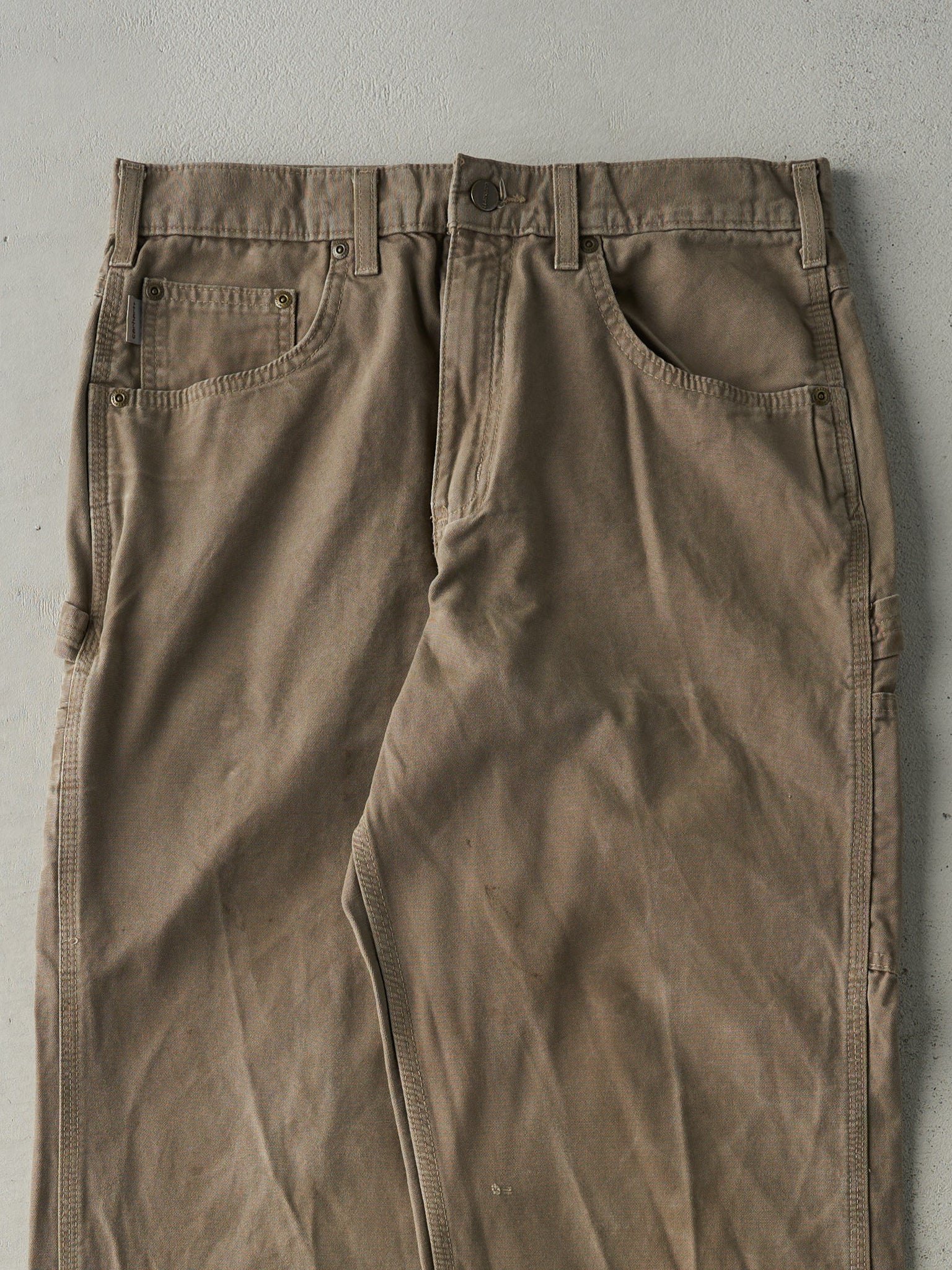 Vintage Y2K Beige Carhartt Light Weight Carpenter Pants (31.5x33.5)