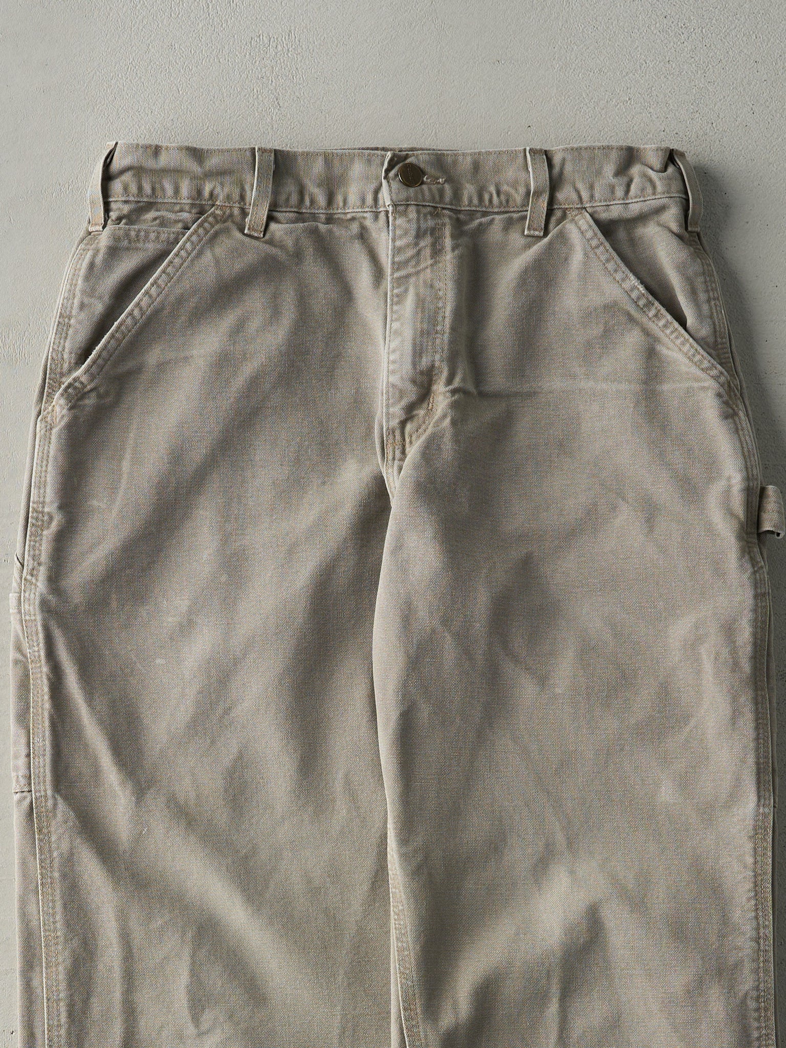 Vintage 90s Beige Dungaree Fit Carhartt Carpenter Pants (31.5x29)