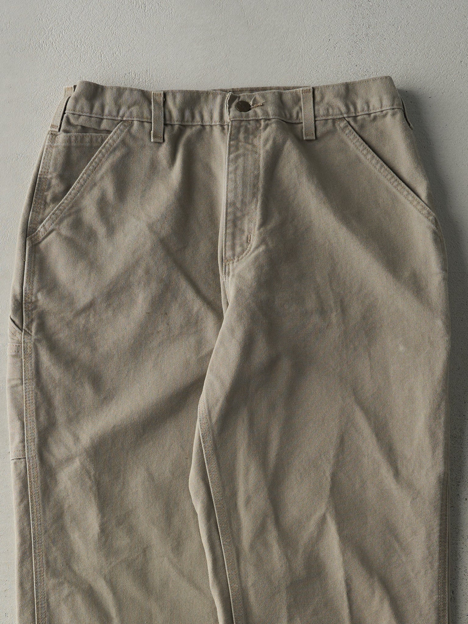 Vintage 90s Beige Dungaree Fit Carhartt Carpenter Pants (33.5x32.5)