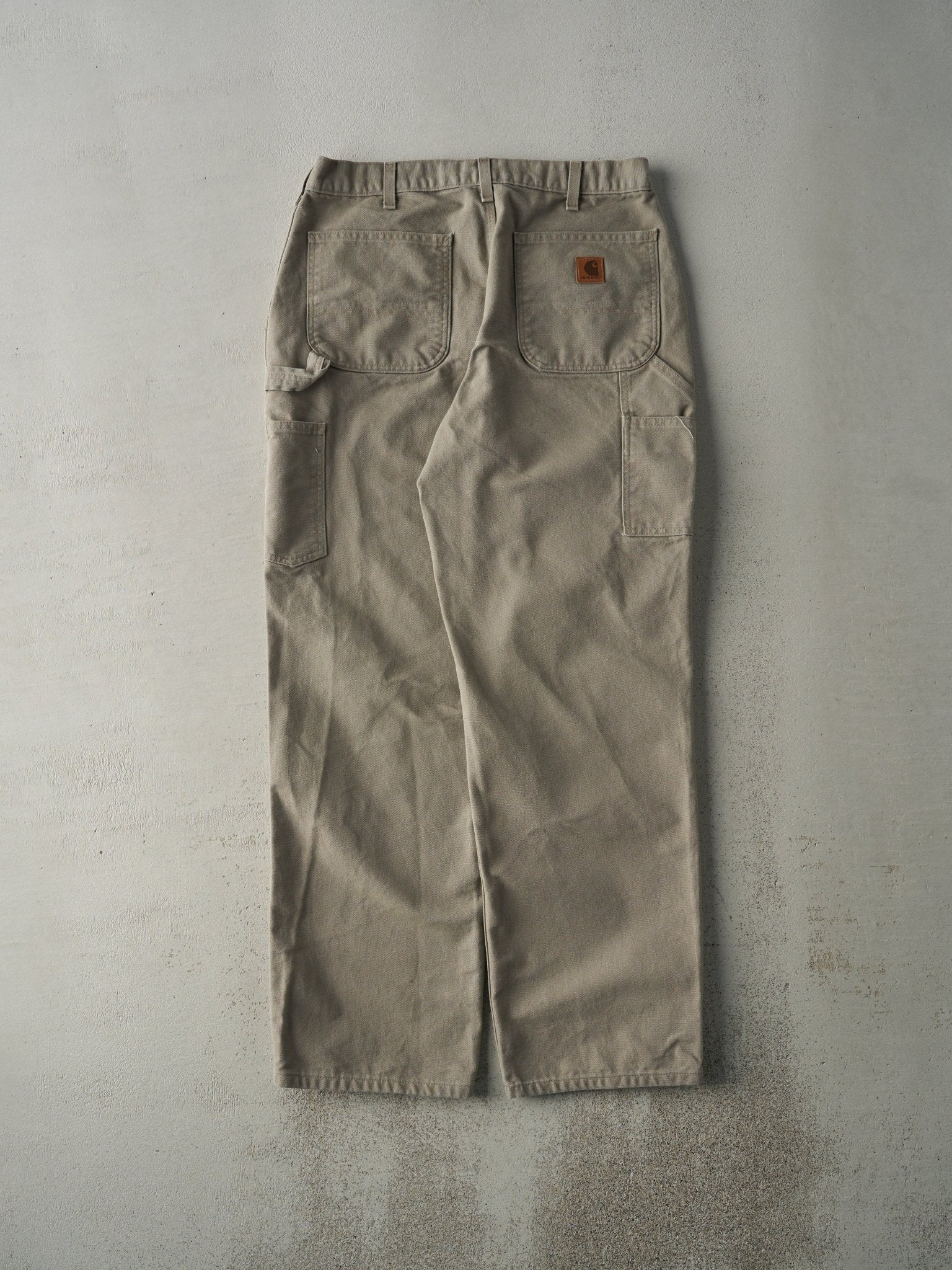 Vintage 90s Beige Dungaree Fit Carhartt Carpenter Pants (33.5x32.5)