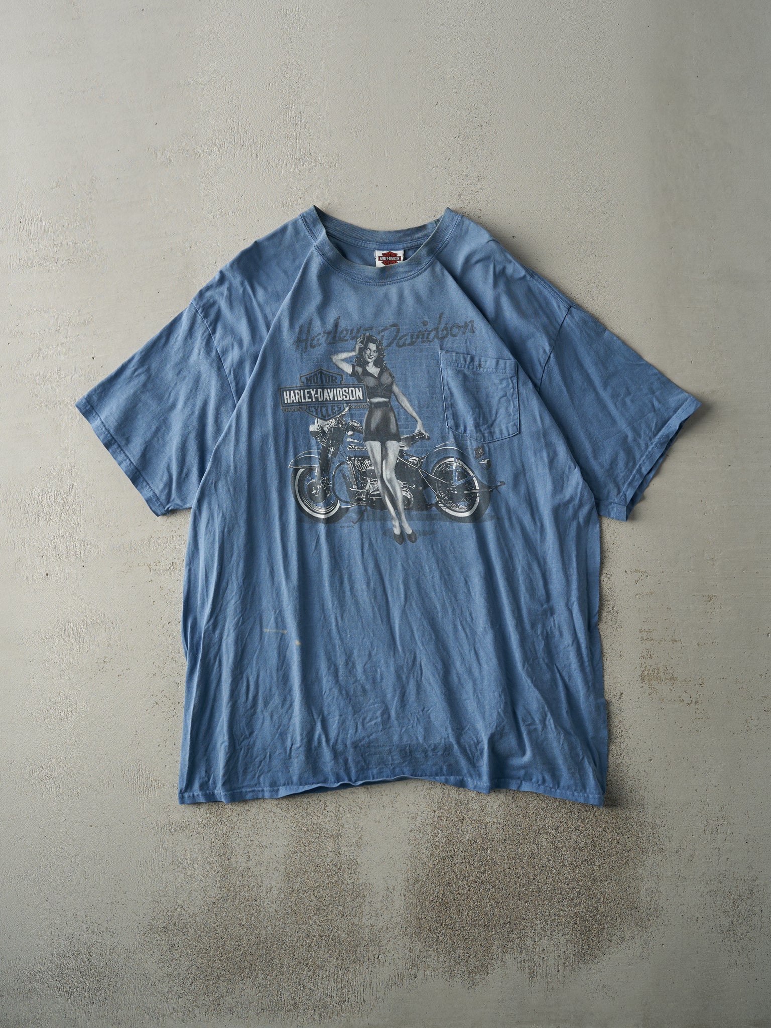 15' Slate Blue Gettysburg, PA Harley Davidson Pocket Tee (L//XL)